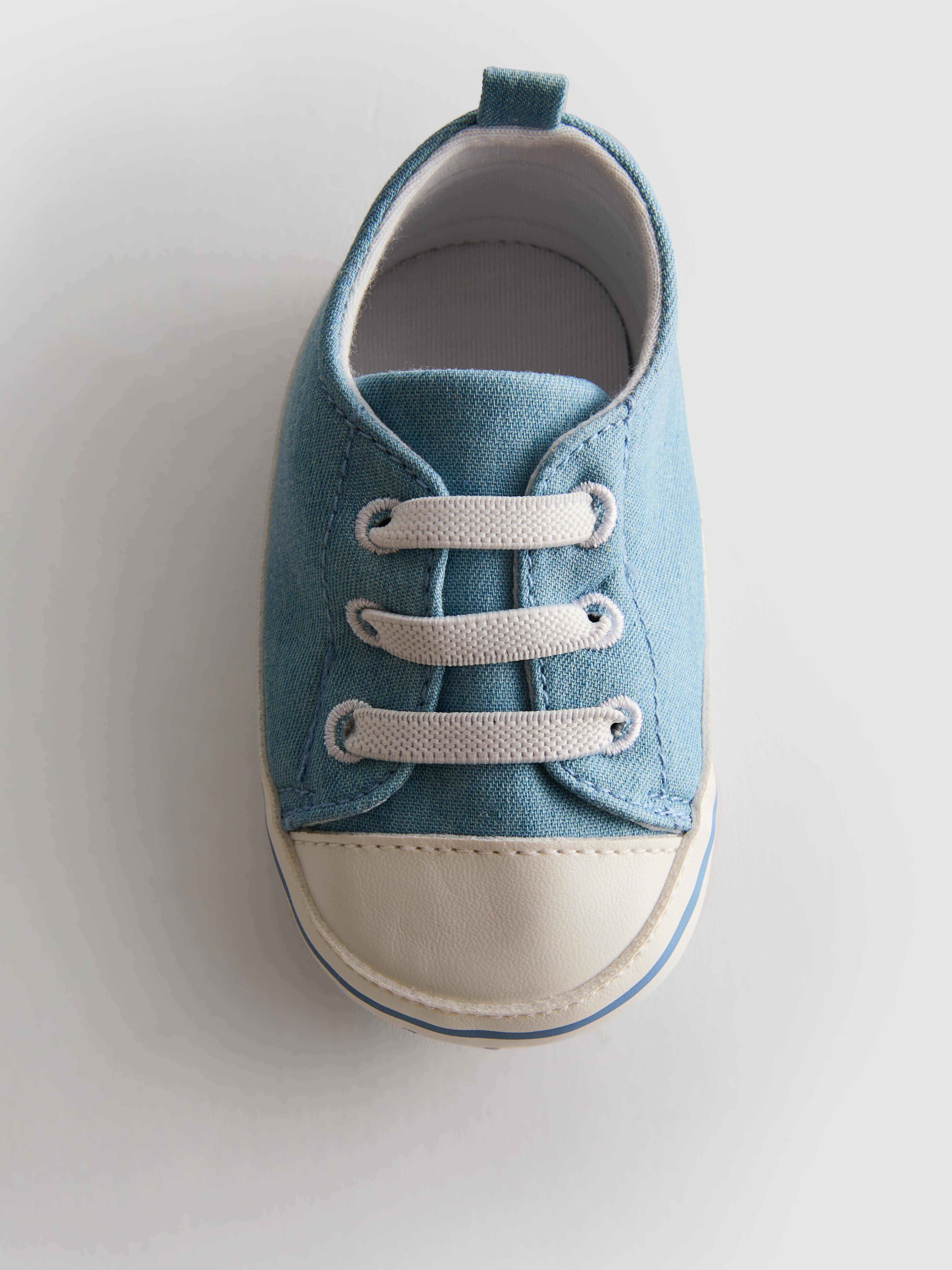 Baby Boys Light Blue Denim Low Tops