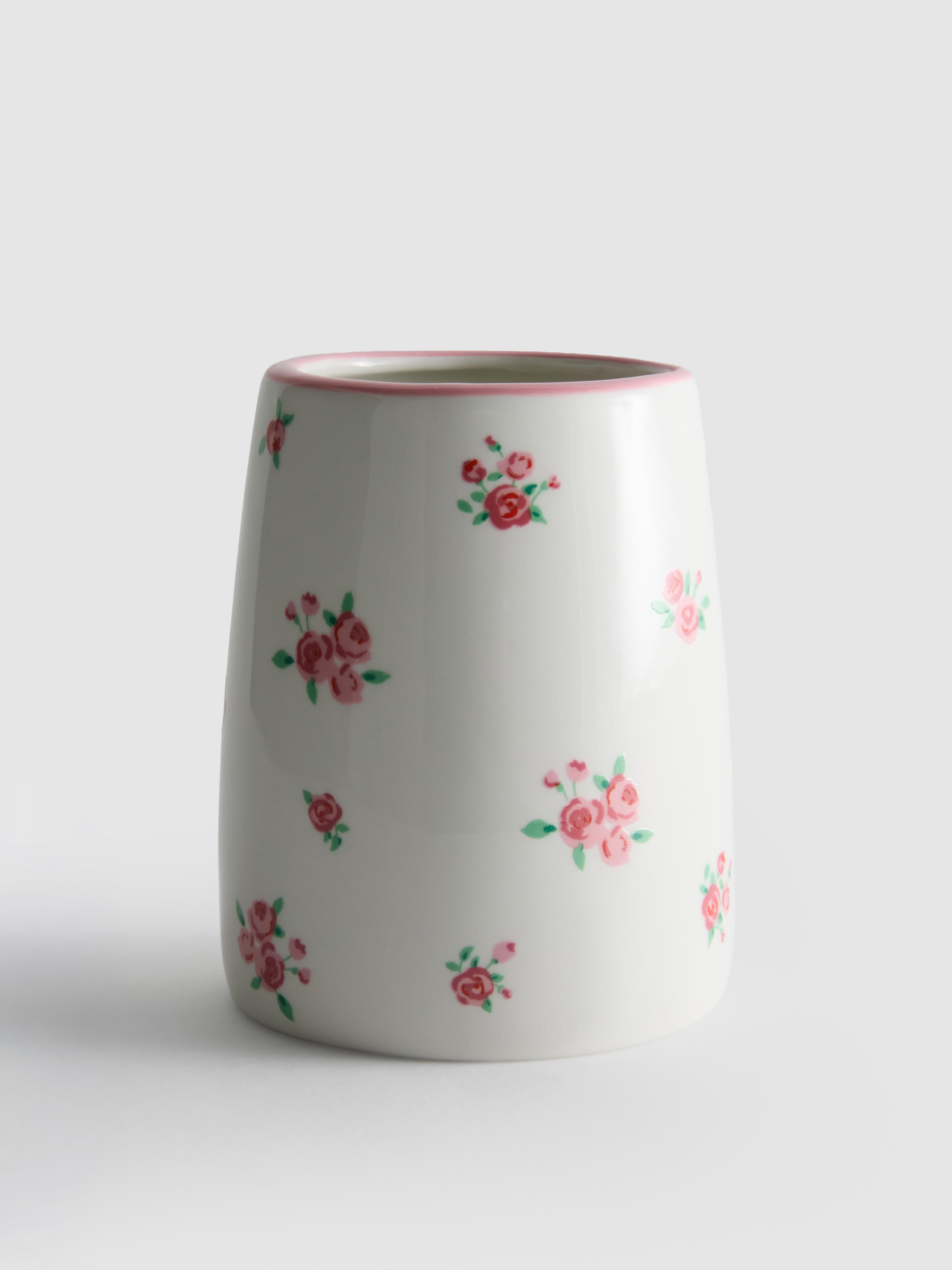 Gobelet de salle de bain à motif fraise