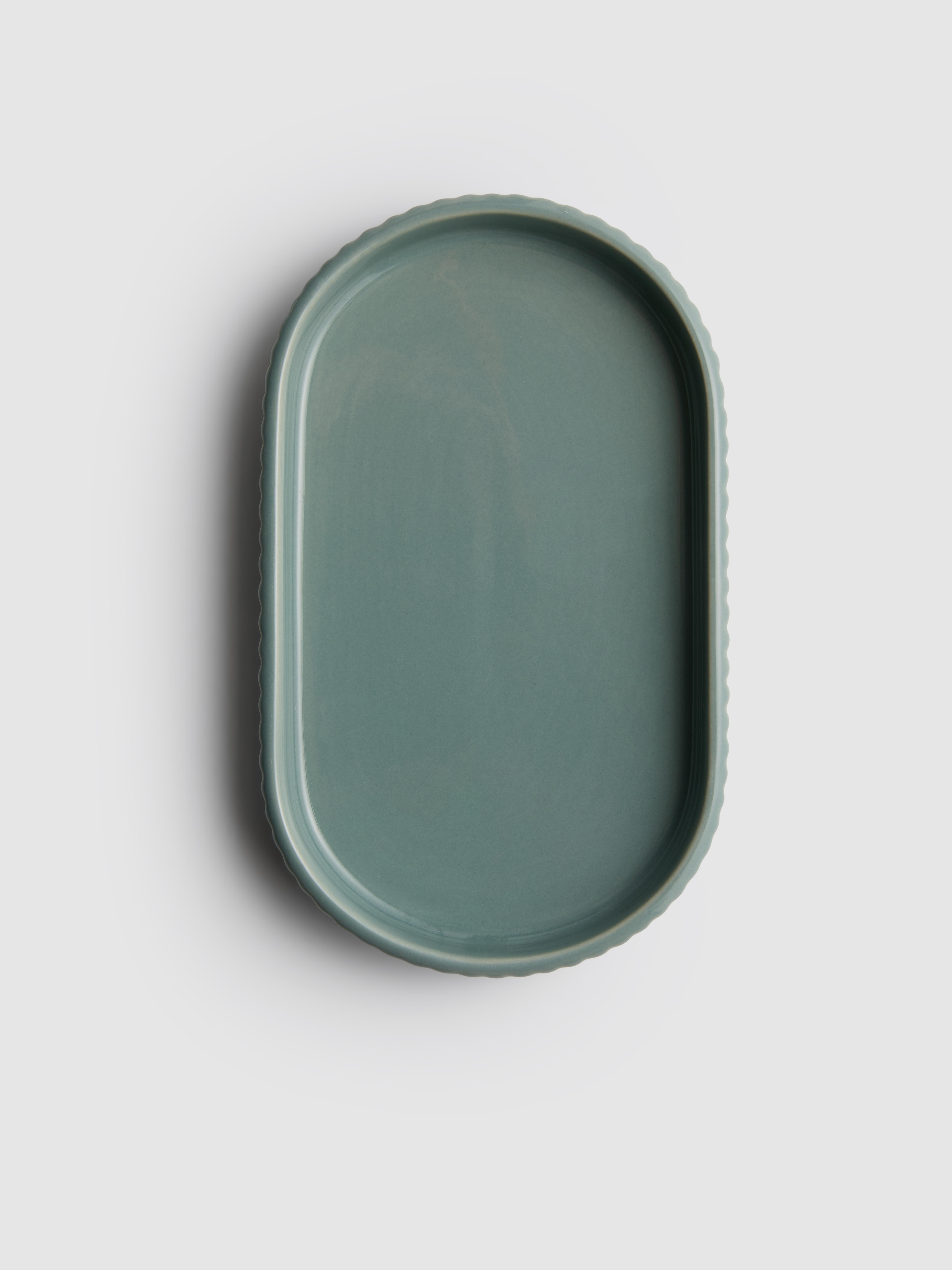 Saboneteira canelada vidrado reativo