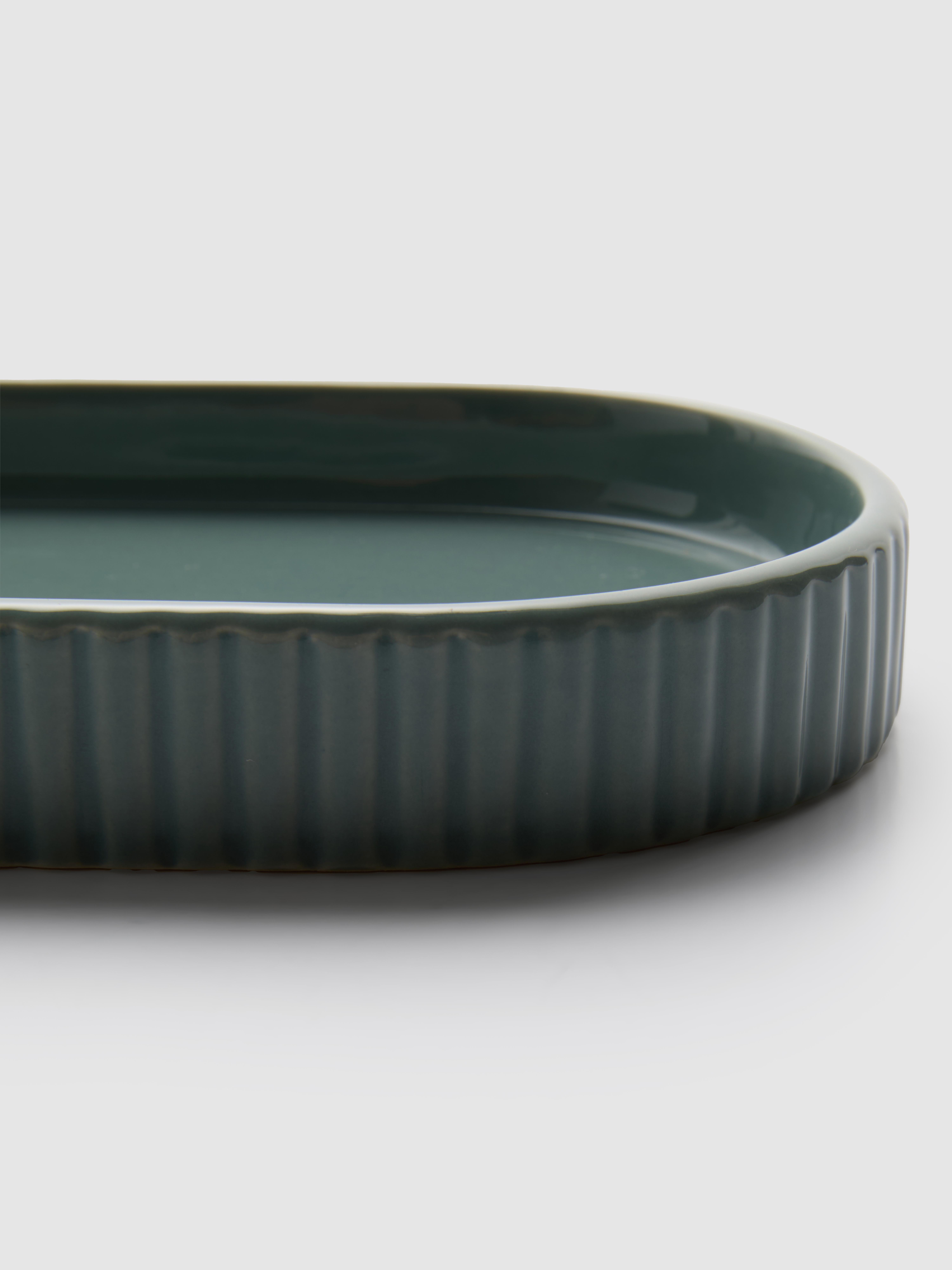 Reactive Glaze Ribbed Soap Dish