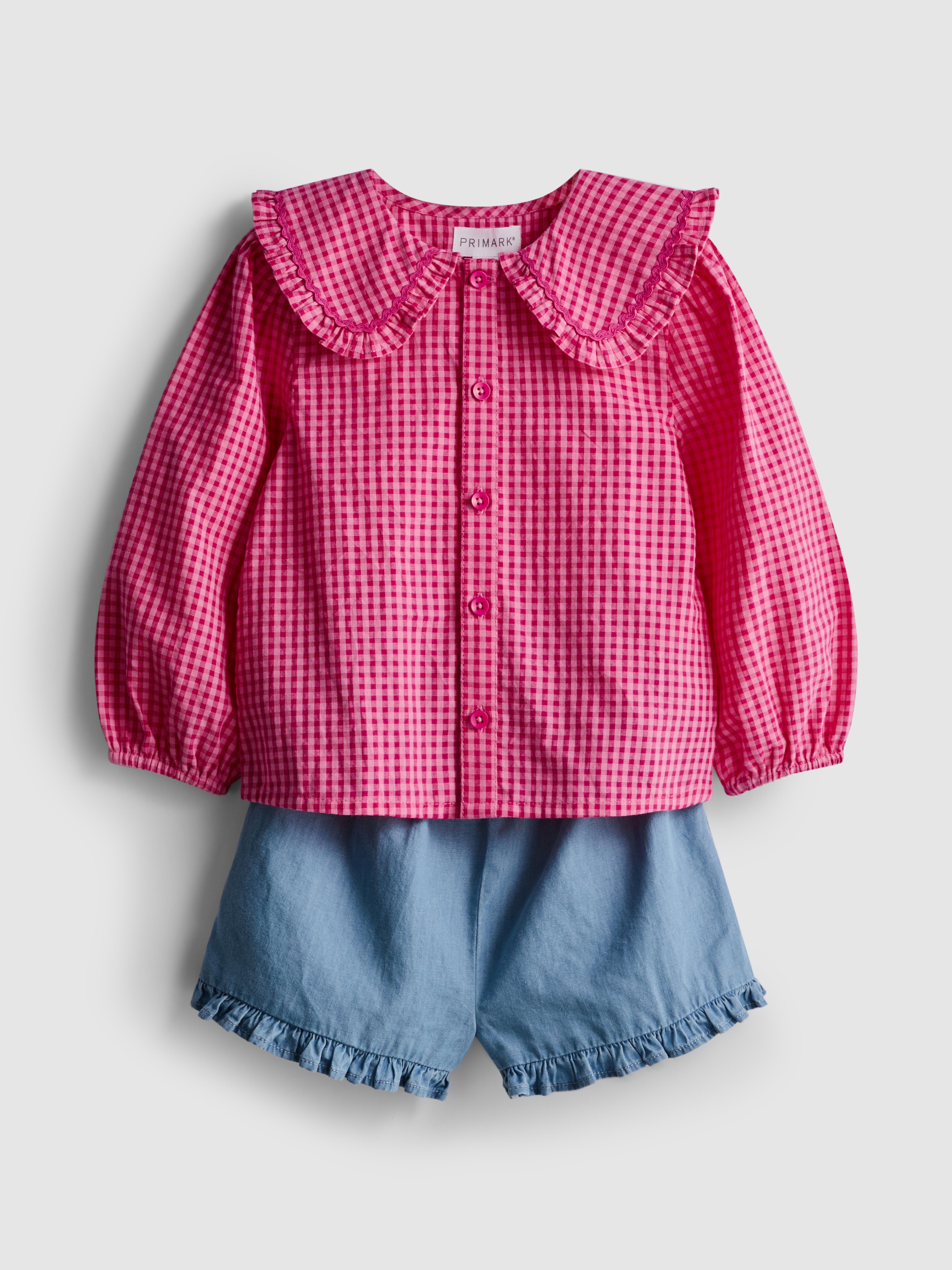 0–36 Monate | Bluse mit Kragen und Shorts mit Rüschen