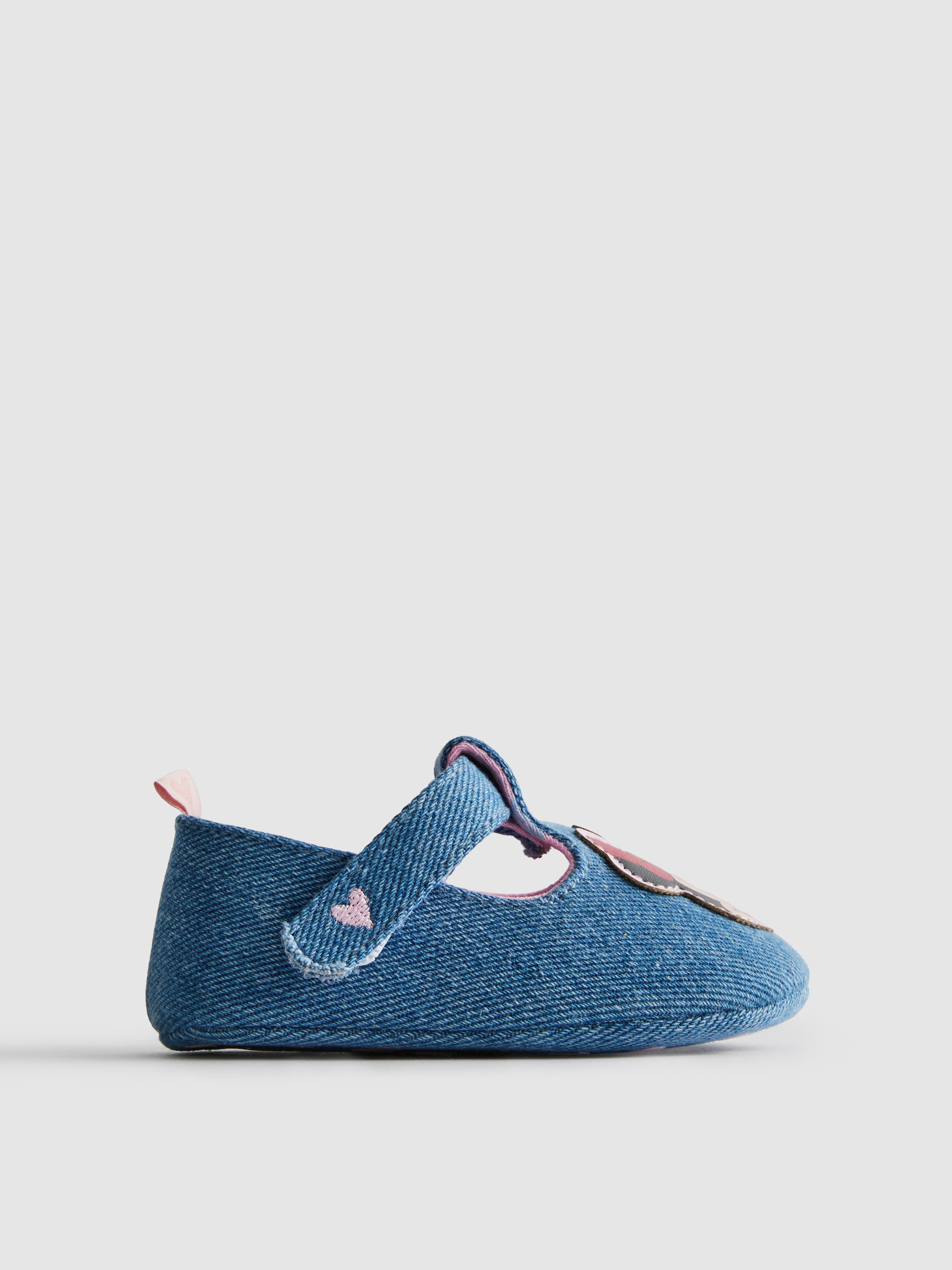 Baby Girls Light Blue Disney’s Minnie Mouse Denim Ballet Pumps