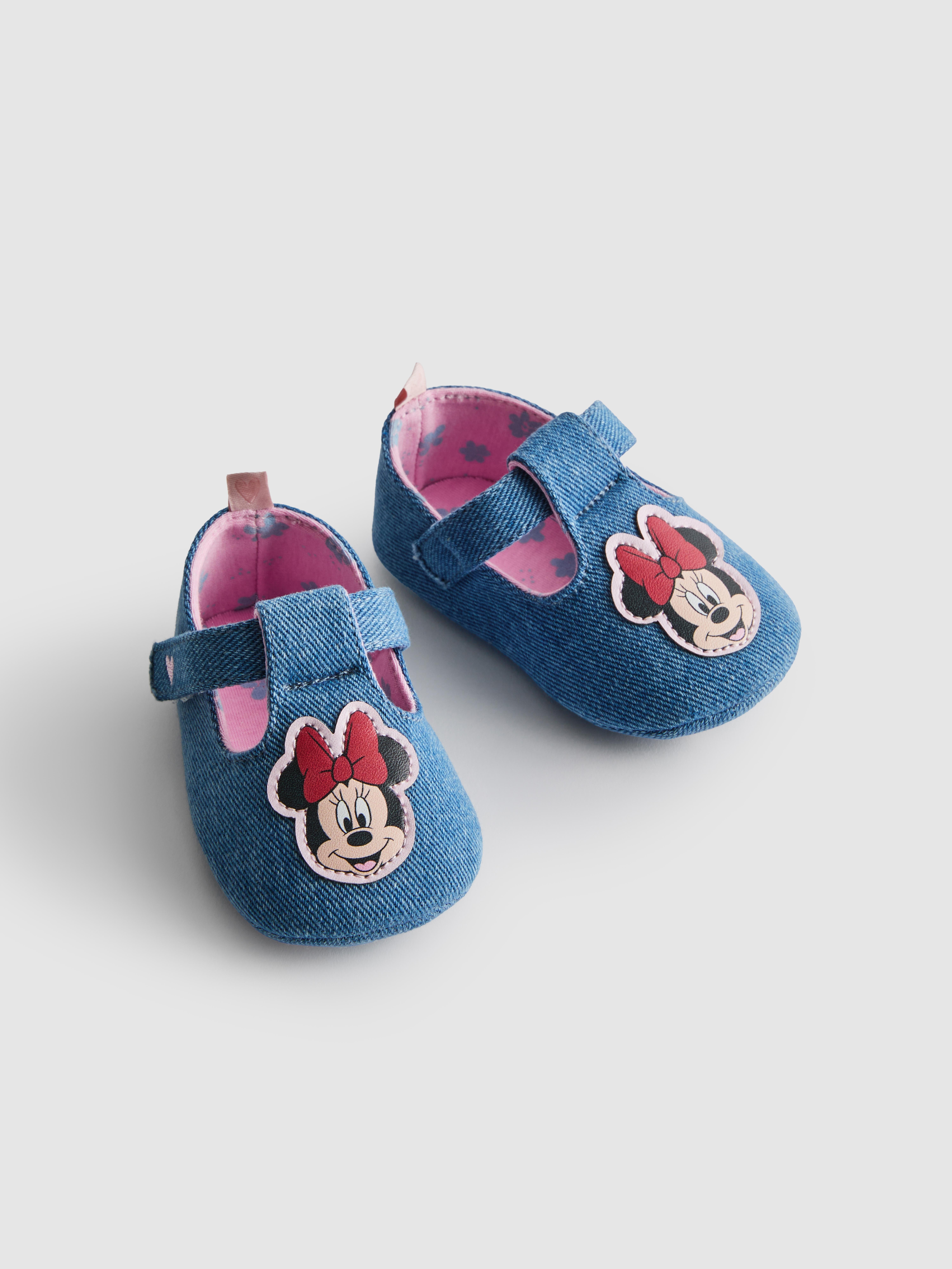Baby Girls Light Blue Disney’s Minnie Mouse Denim Ballet Pumps