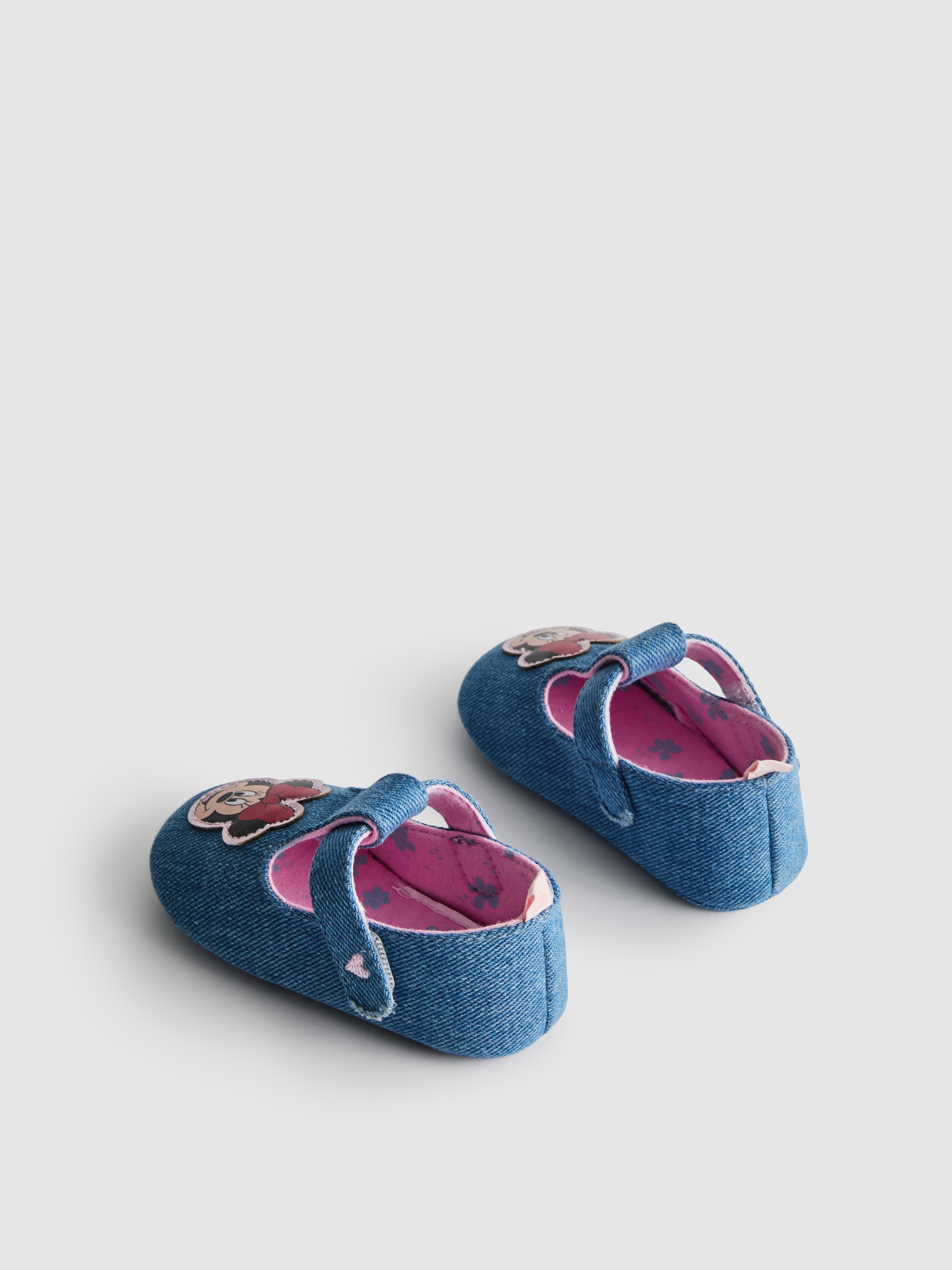 Baby Girls Light Blue Disney’s Minnie Mouse Denim Ballet Pumps