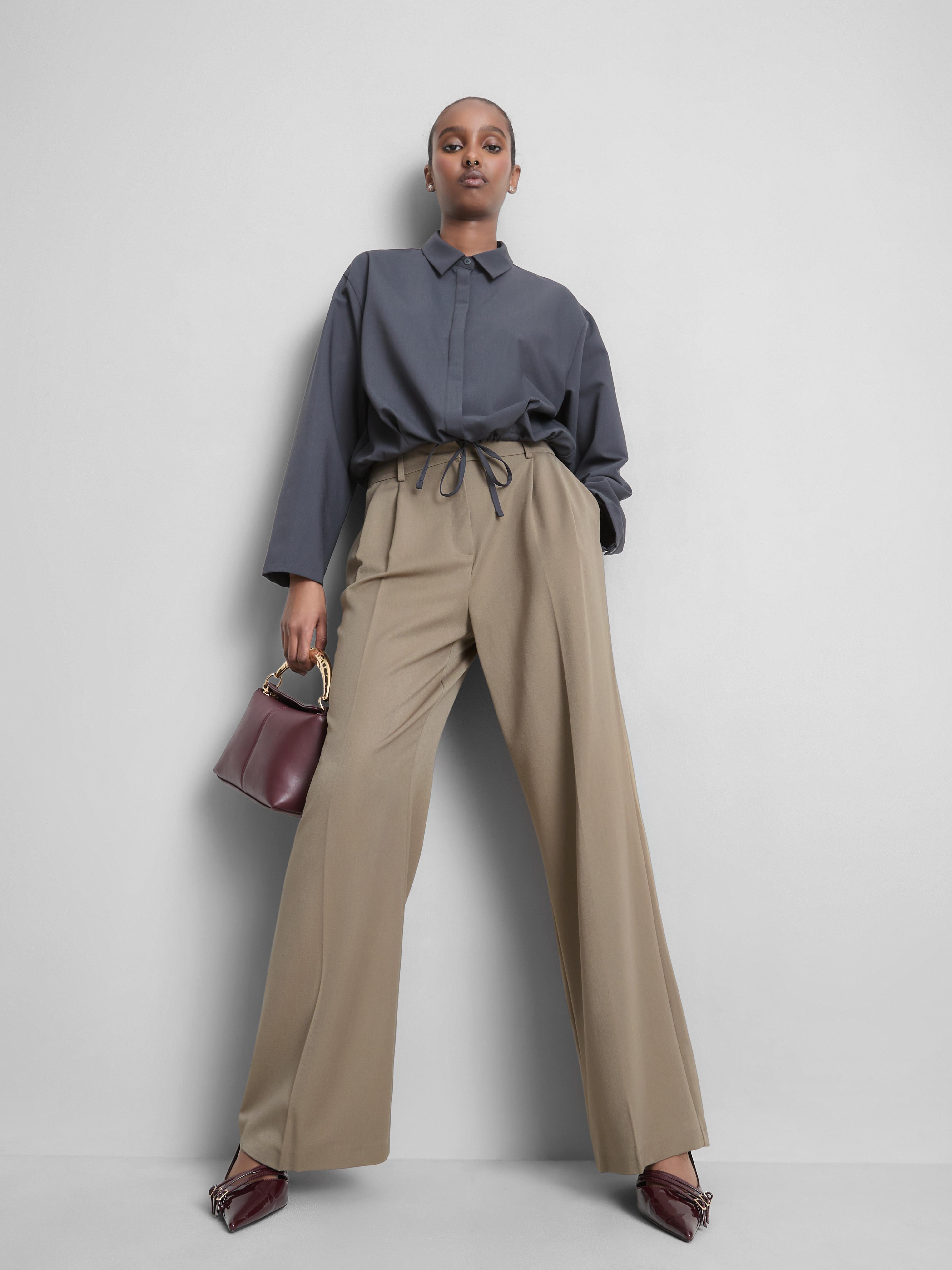 Pleated Wide Leg Trousers