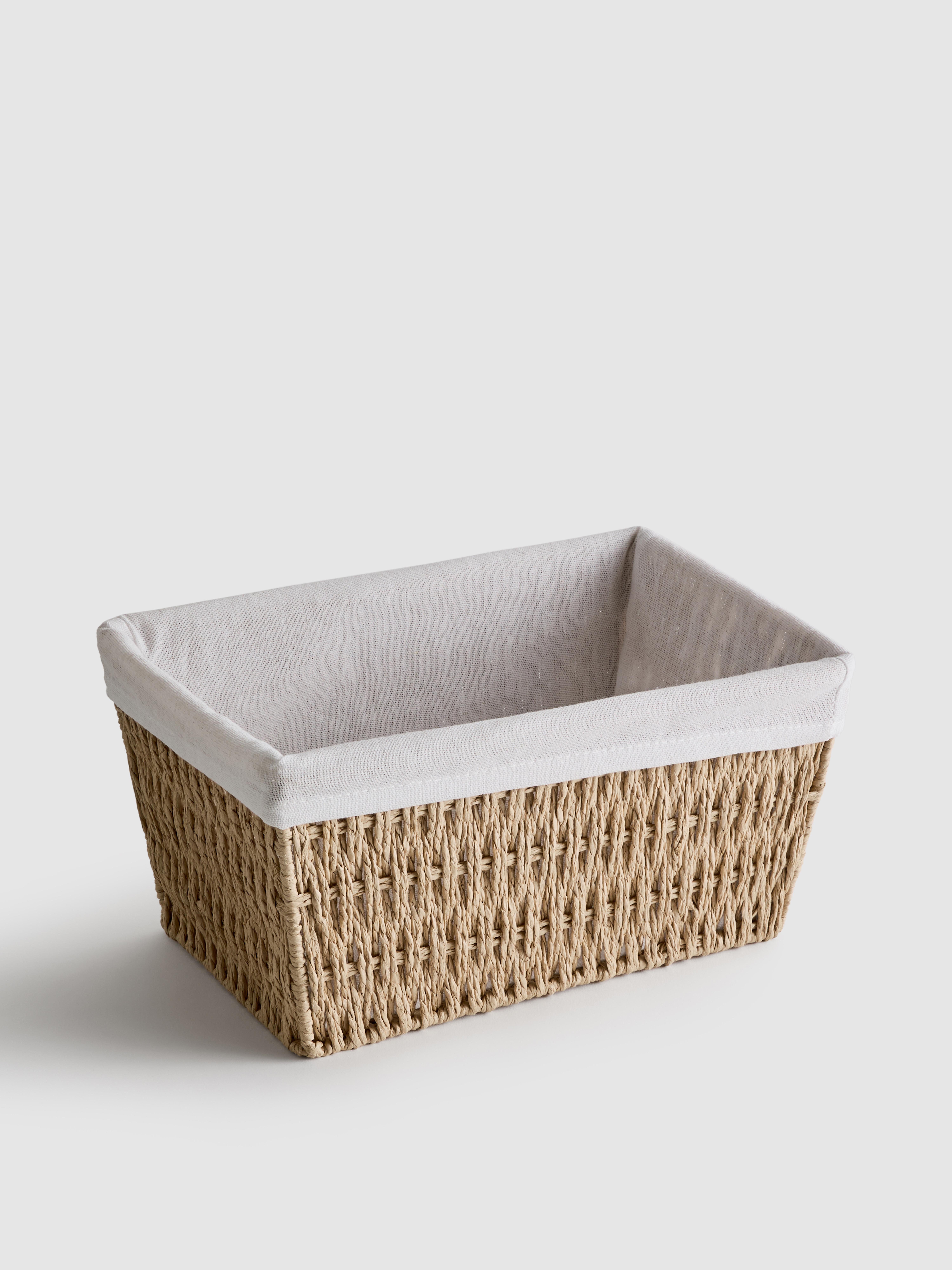 Cesto de corda forrado papel