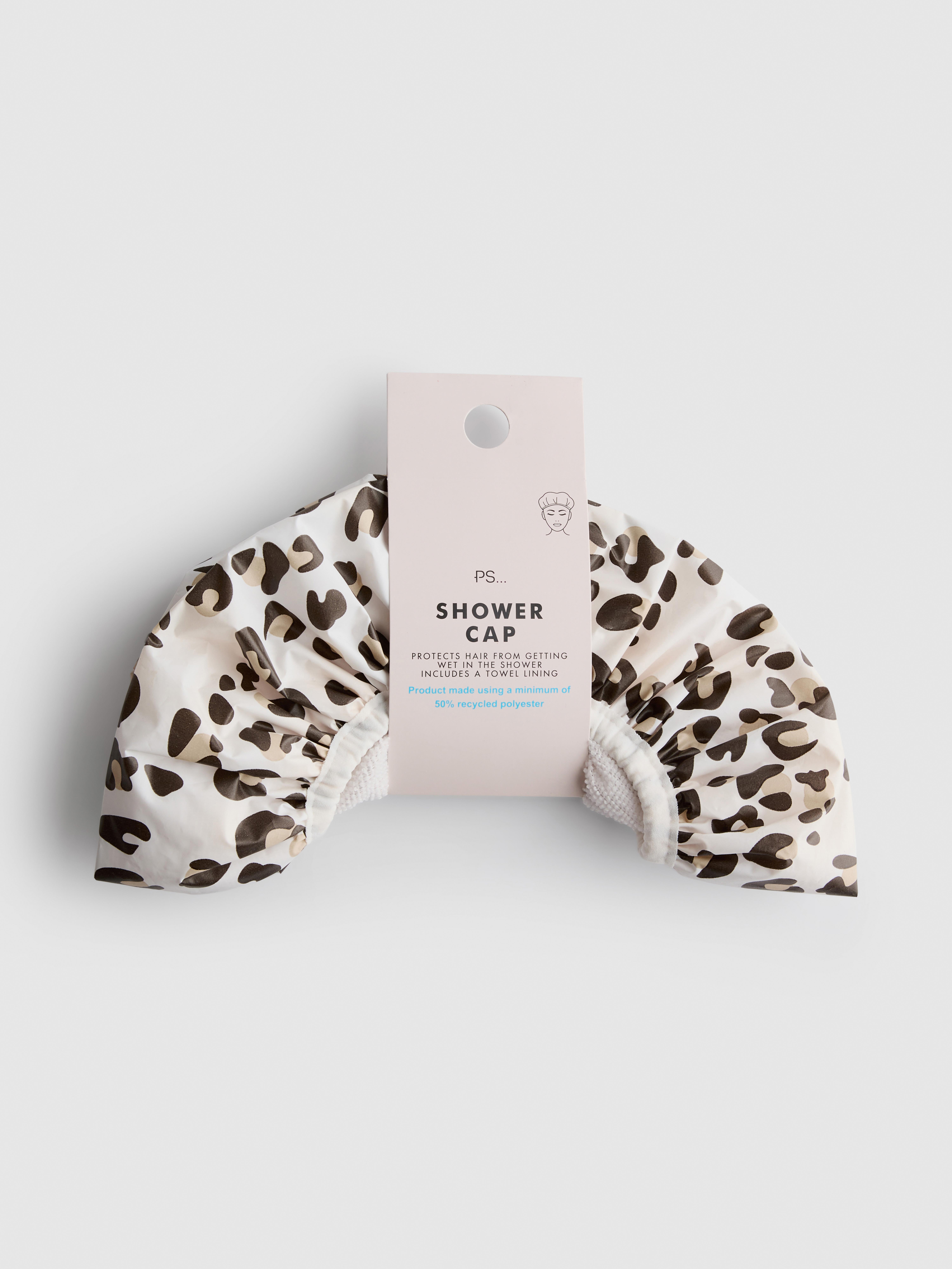 Bonnet de douche à imprimé léopard