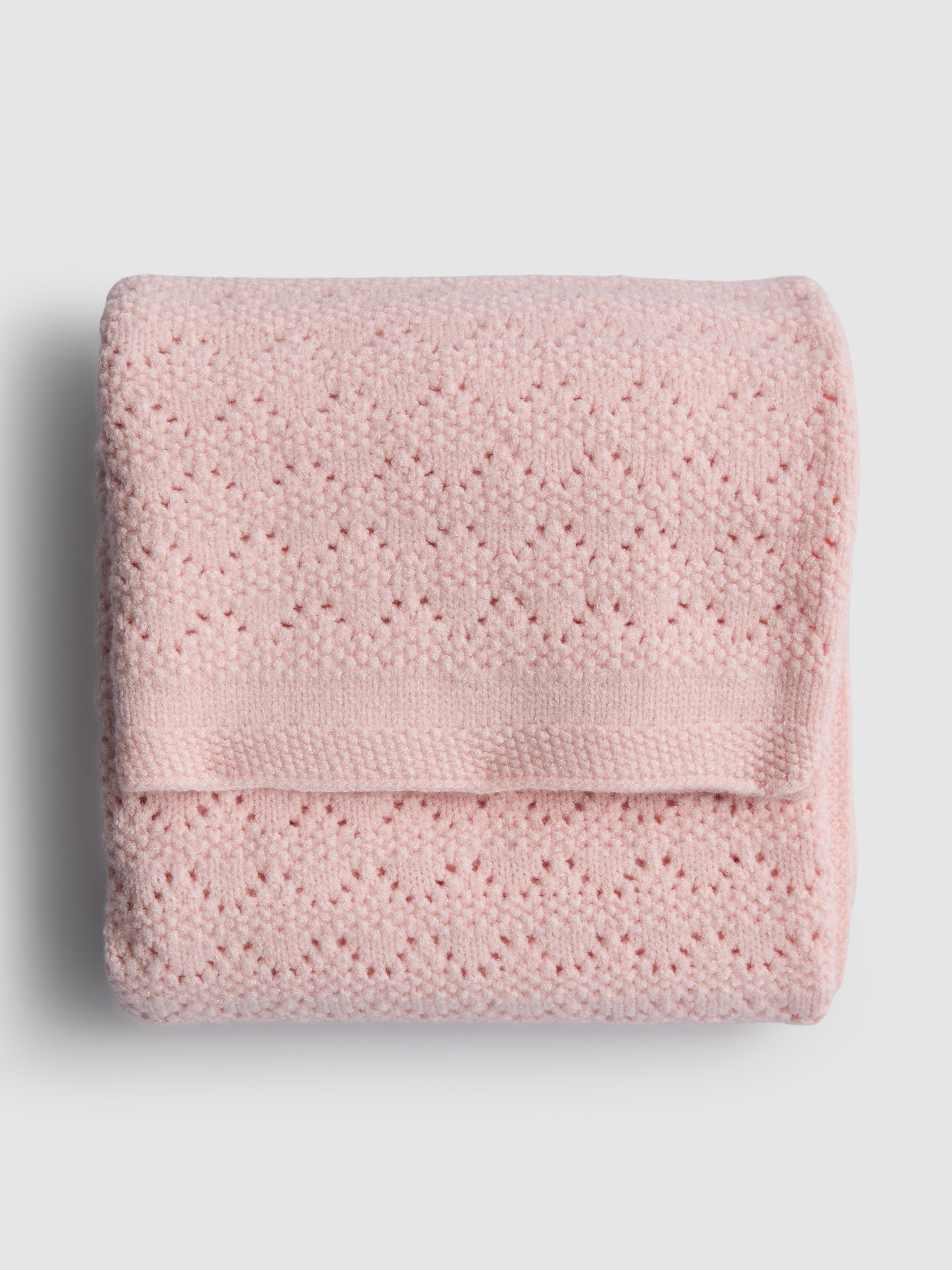 Light Pink Knit Baby Blanket