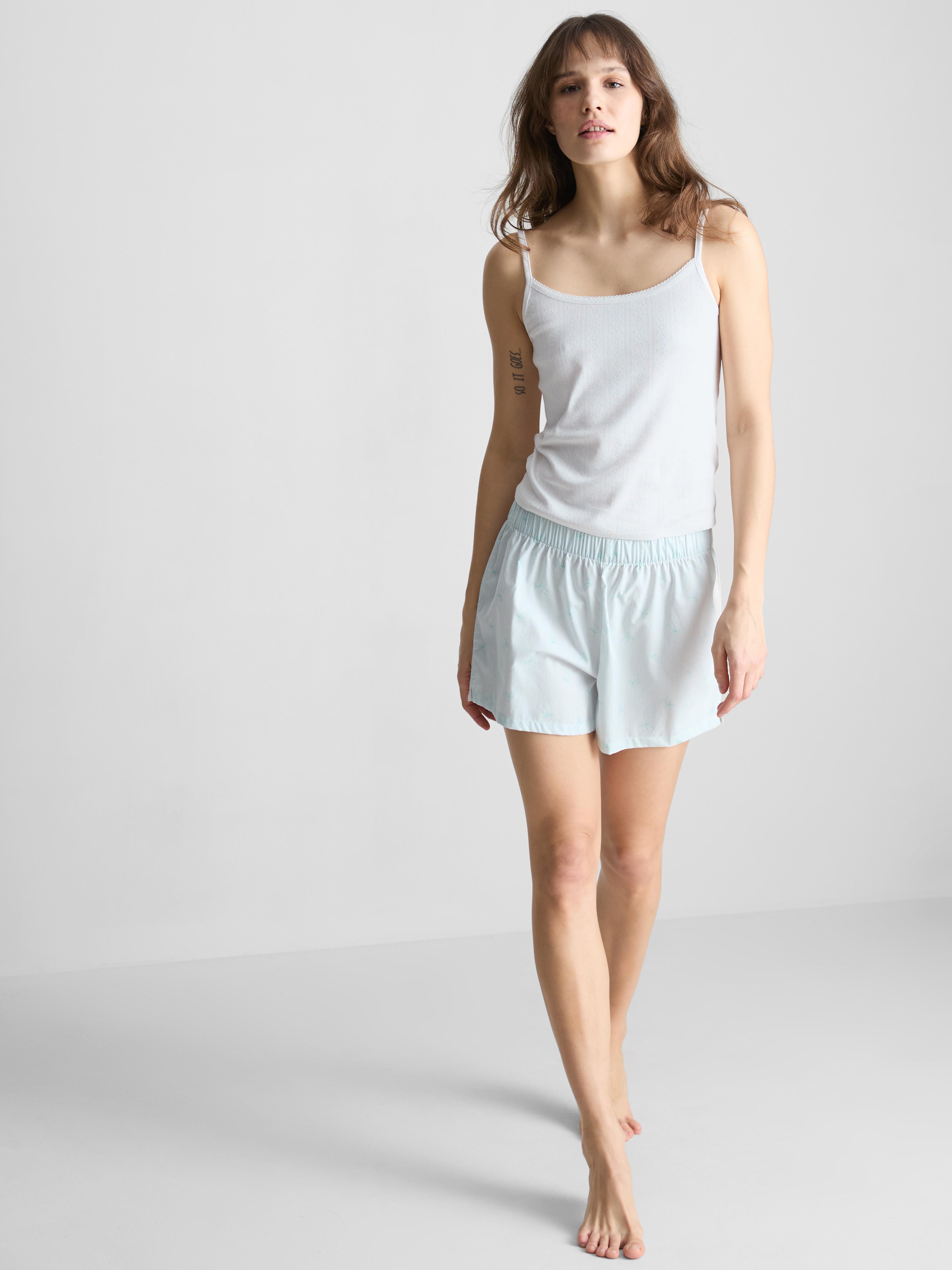 Bogaty w bawełnę, ażurowy top na ramiączkach Biały