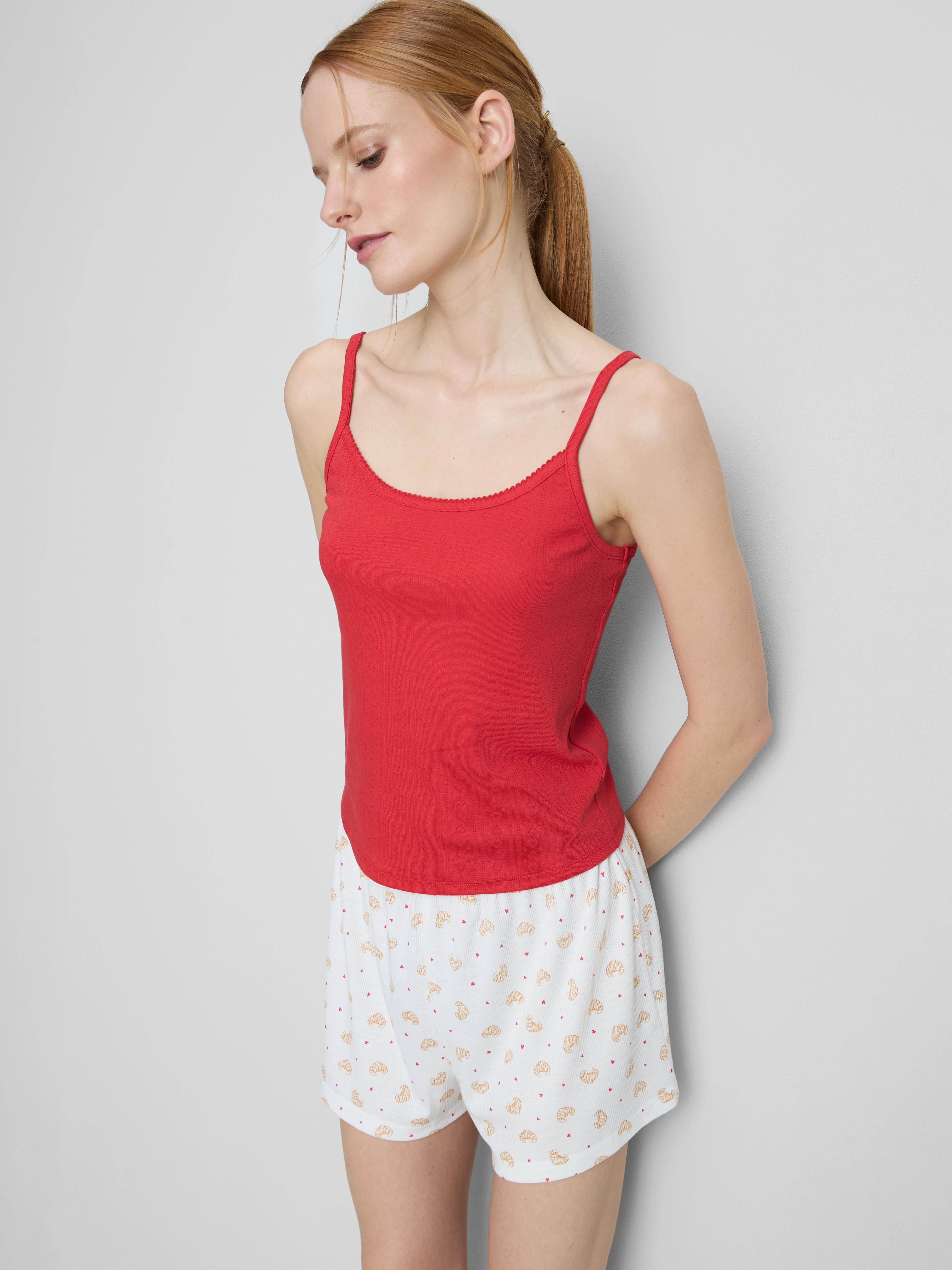 Caraco d'intérieur en pointelle de coton majoritaire