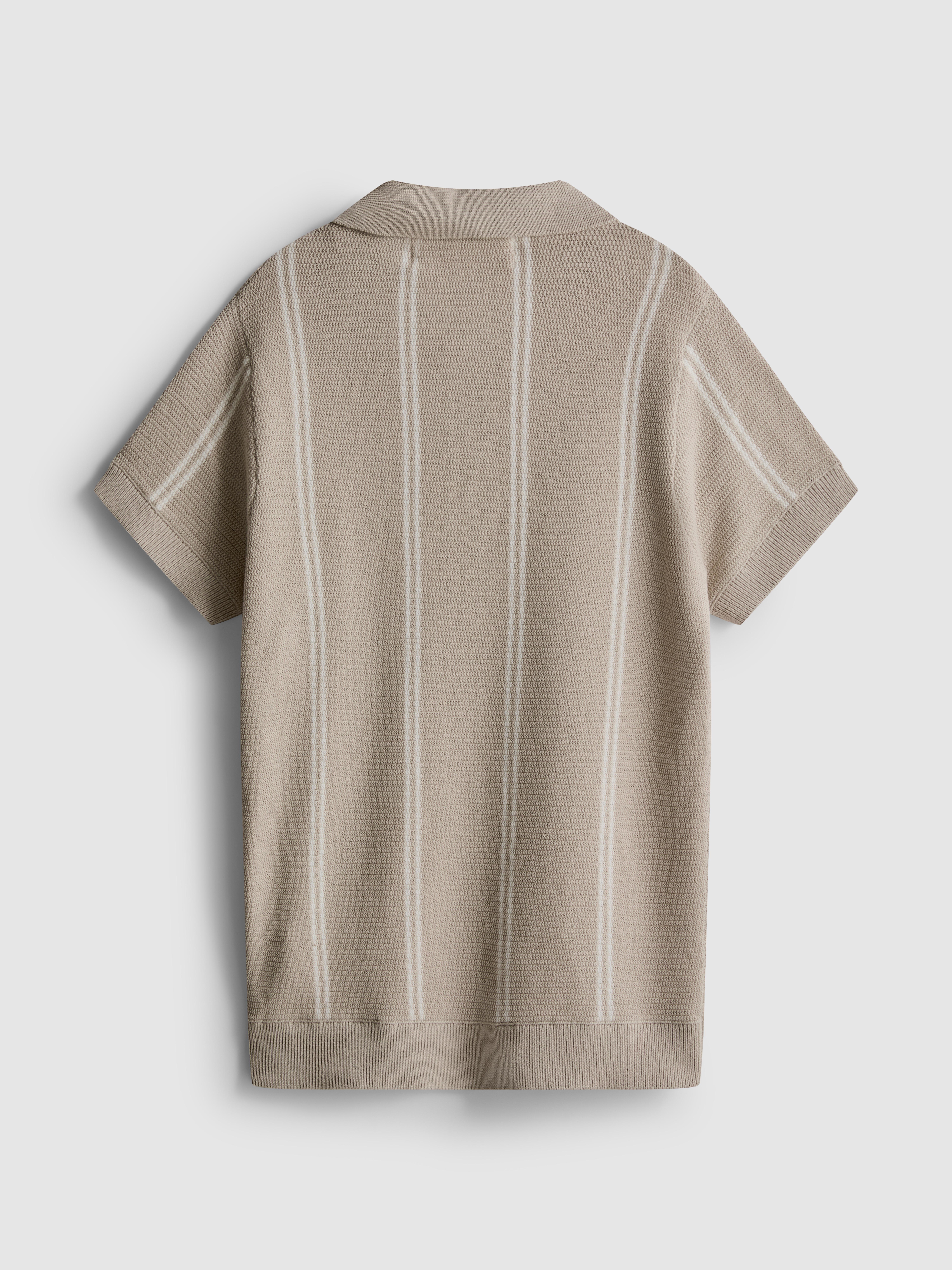 7-14yrs | Stripe Knit Polo Shirt