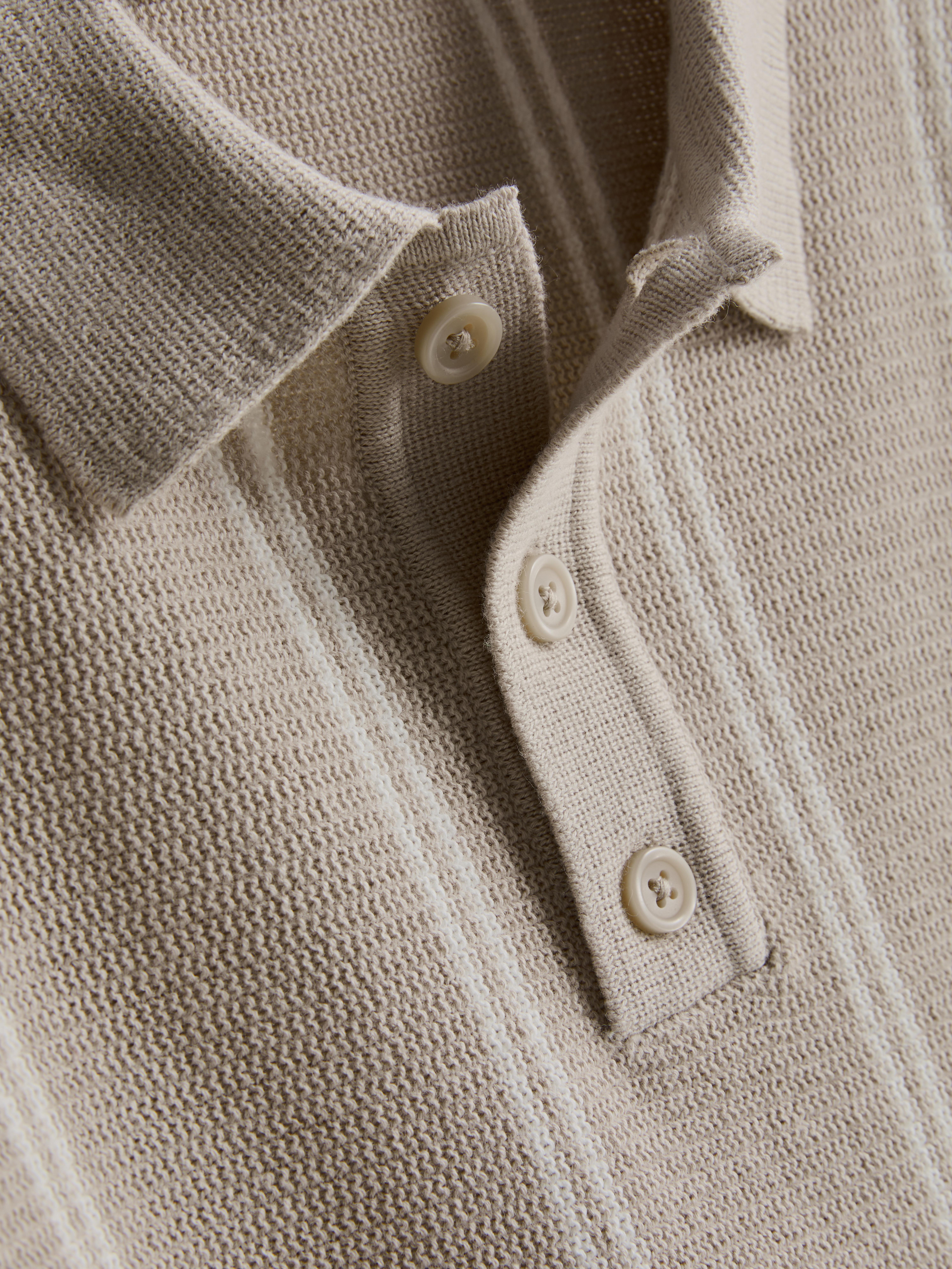 7-14yrs | Stripe Knit Polo Shirt