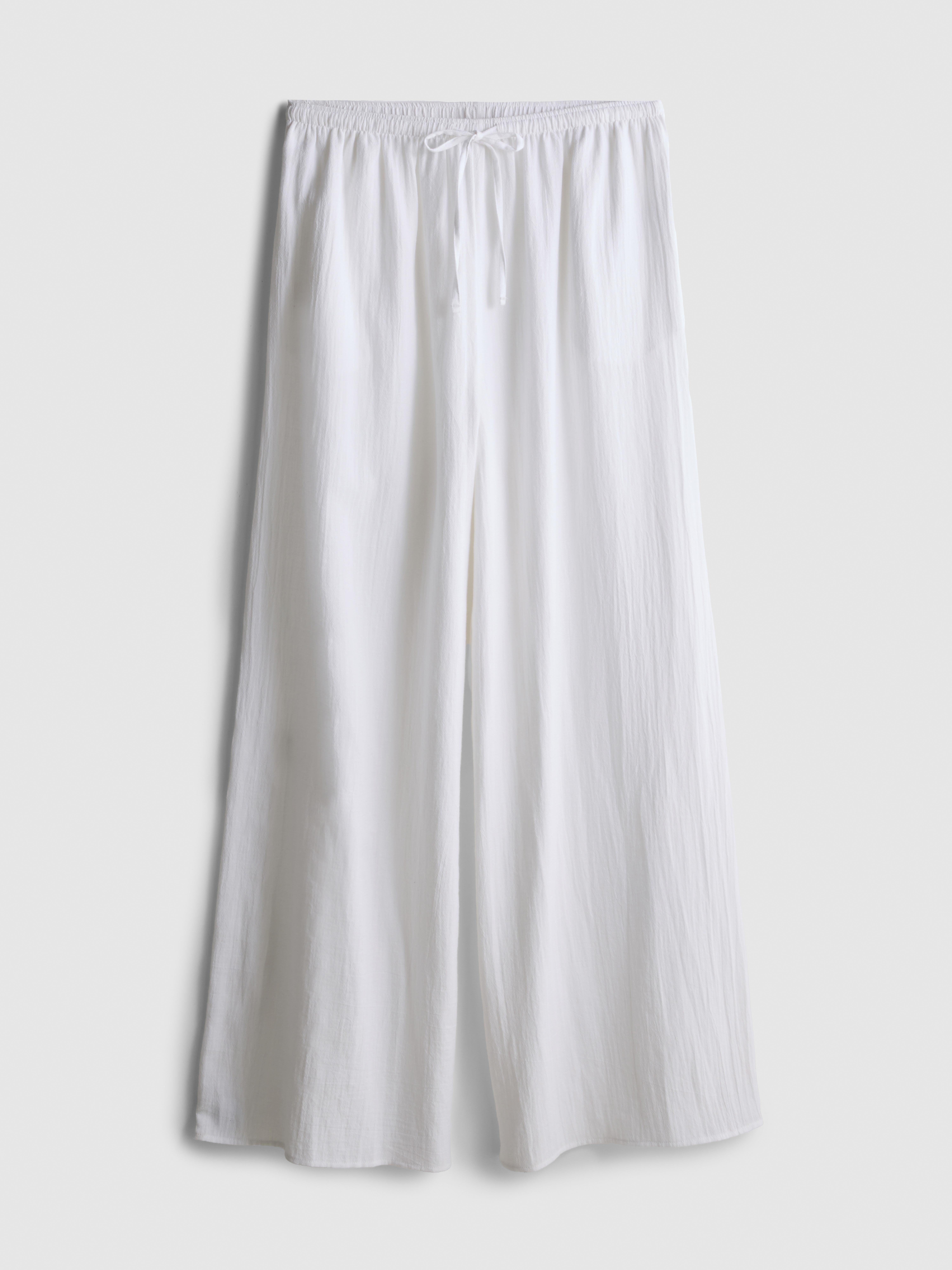 Women's Cotton Wide-Leg Drawstring Beach Pants