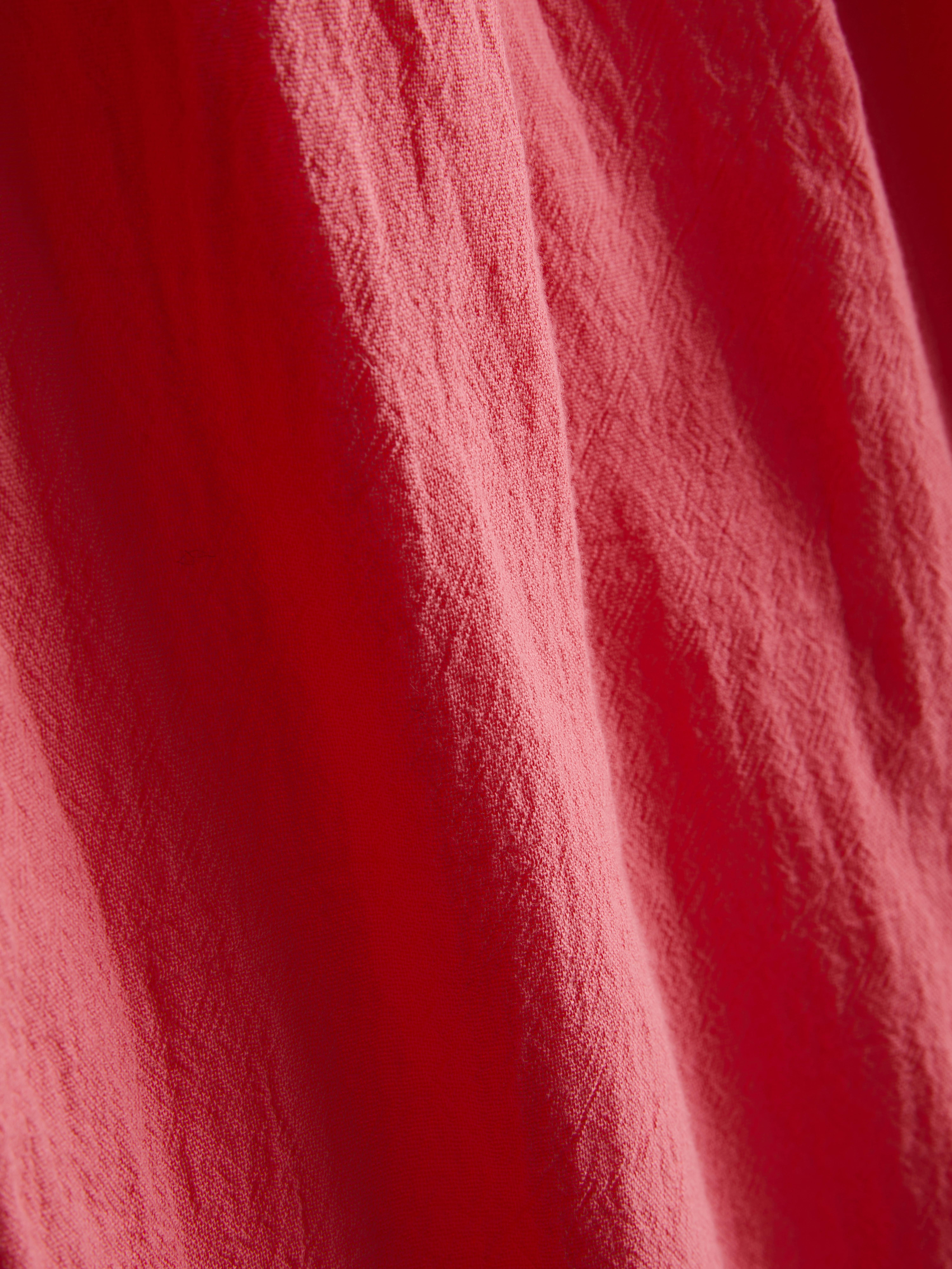 Women's Coral Cotton Wide-Leg Drawstring Beach Pants