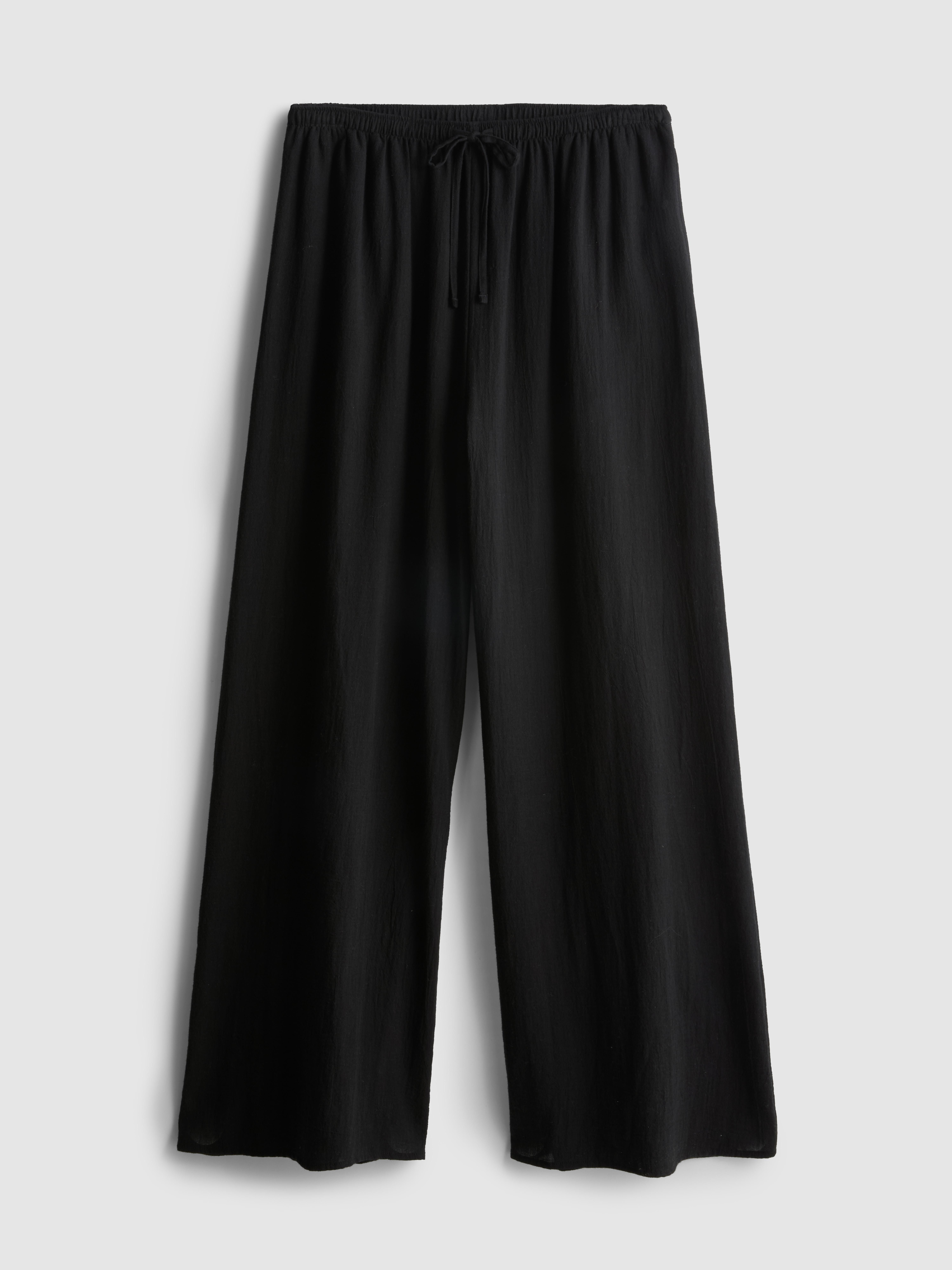 Women's Cotton Wide-Leg Drawstring Beach Pants