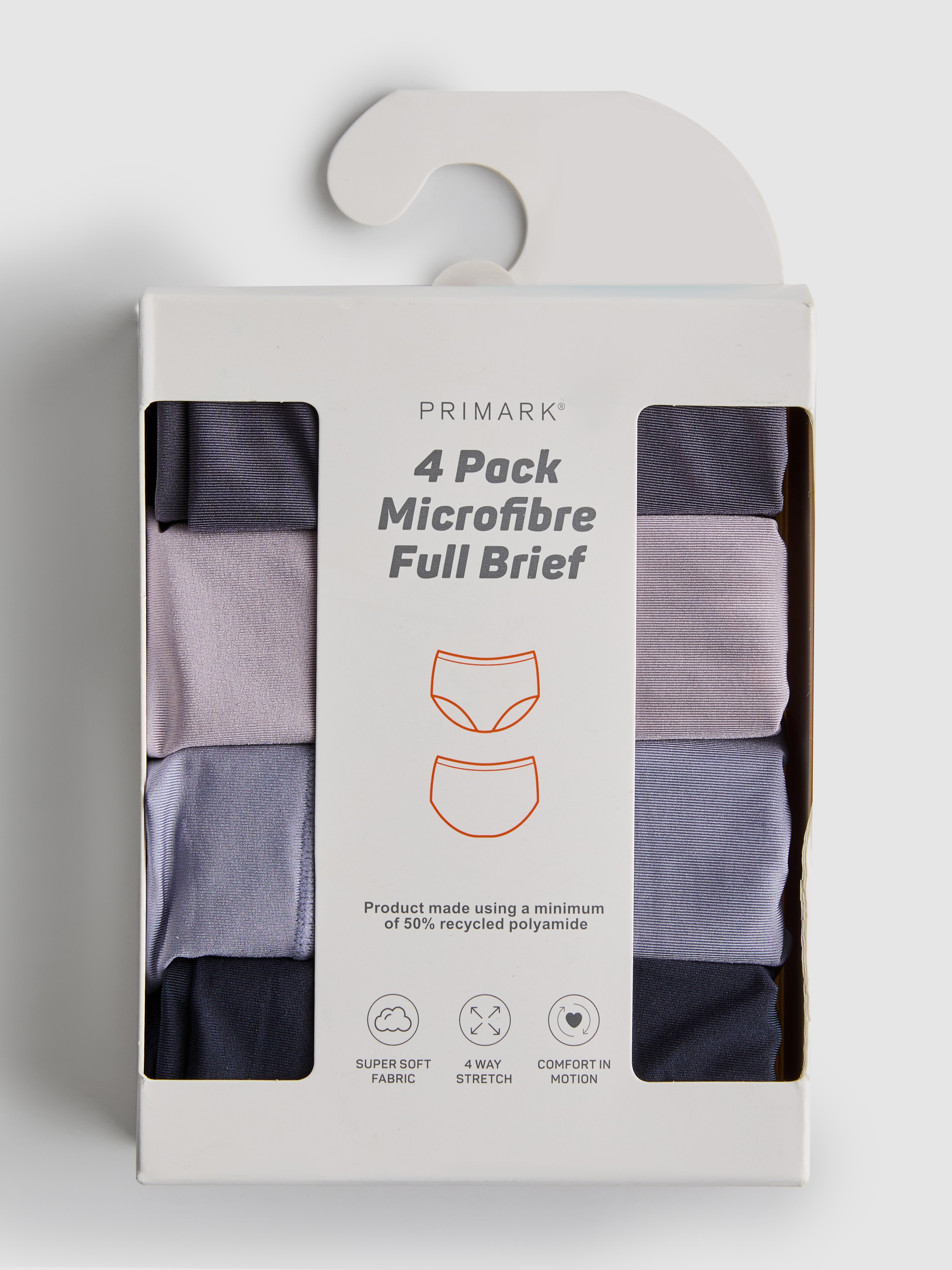 4pk Microfiber High-Waisted Full Briefs