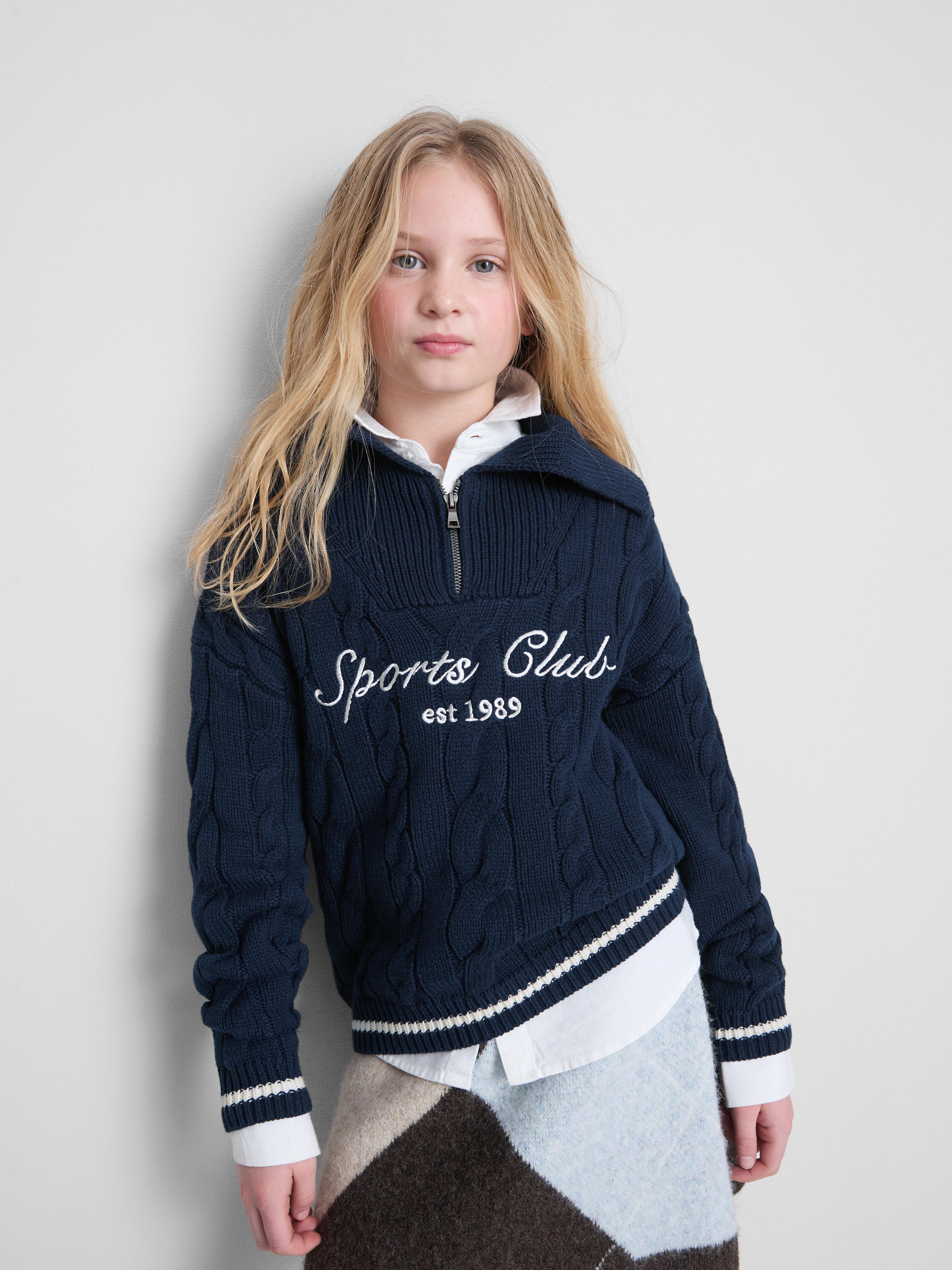 7-15yrs | Collared Half-Zip Sweater