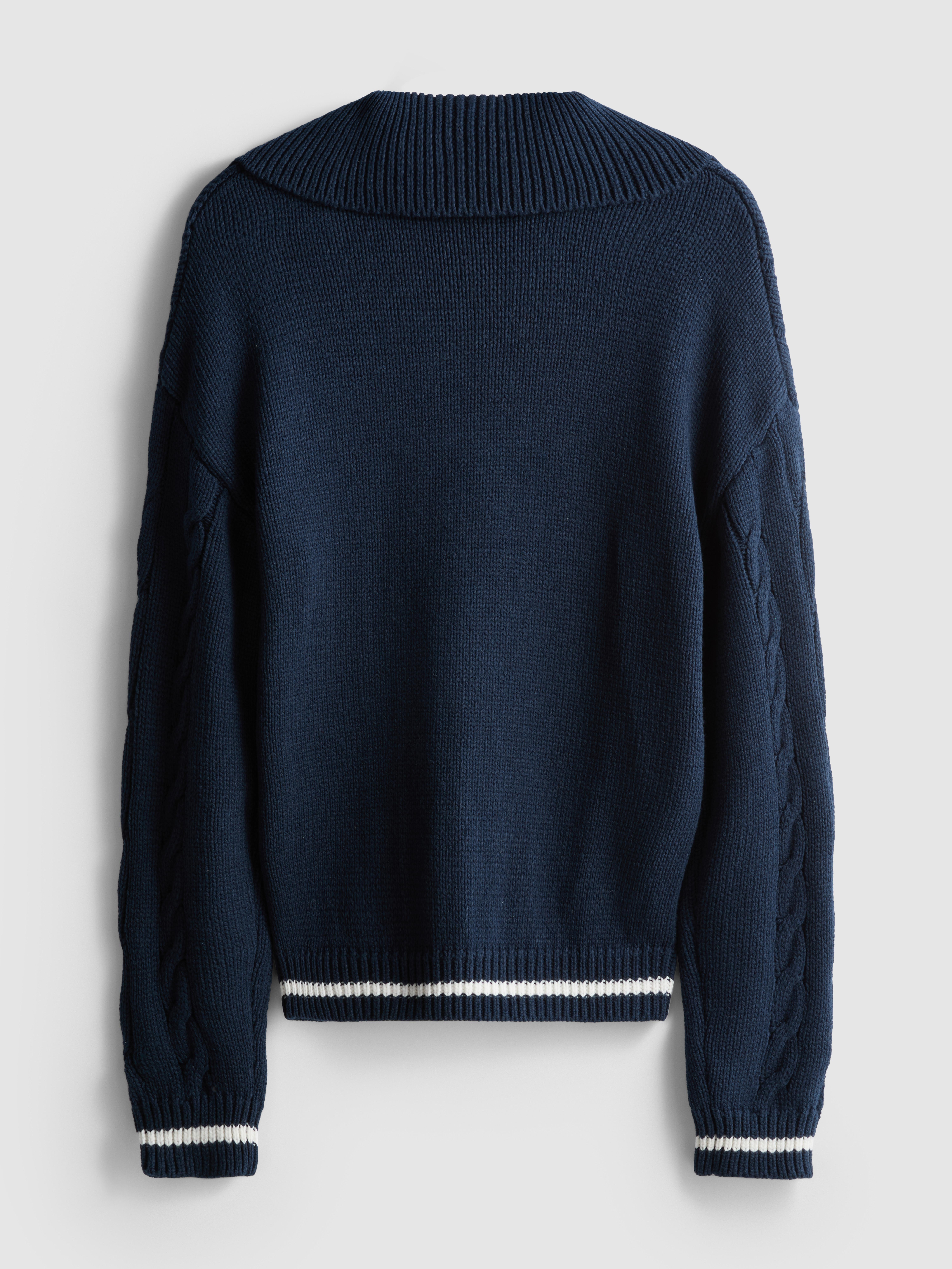 Girls Navy 7-15yrs | Collared Half-Zip Sweate