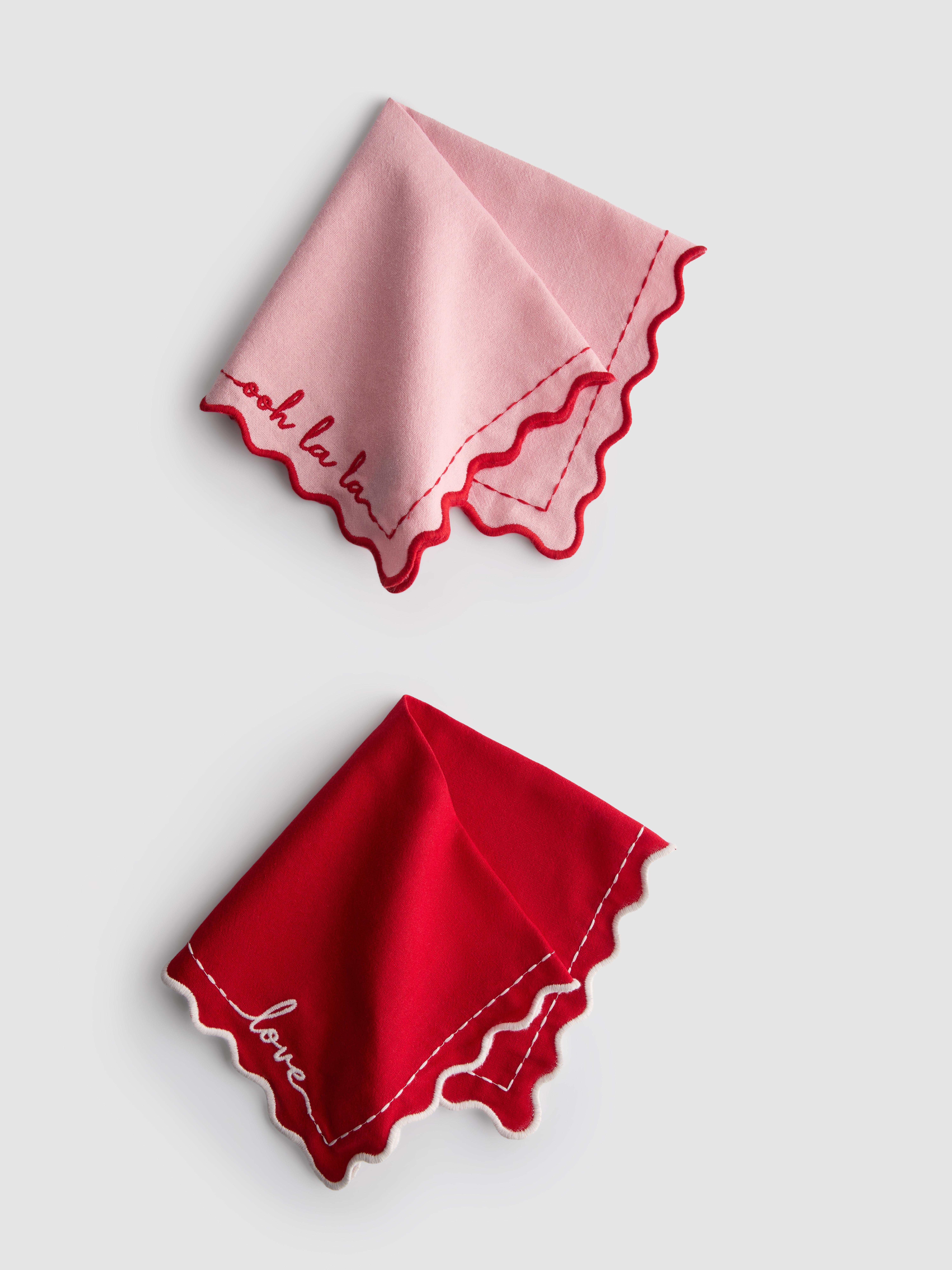 Pack 2 guardanapos pano bordados