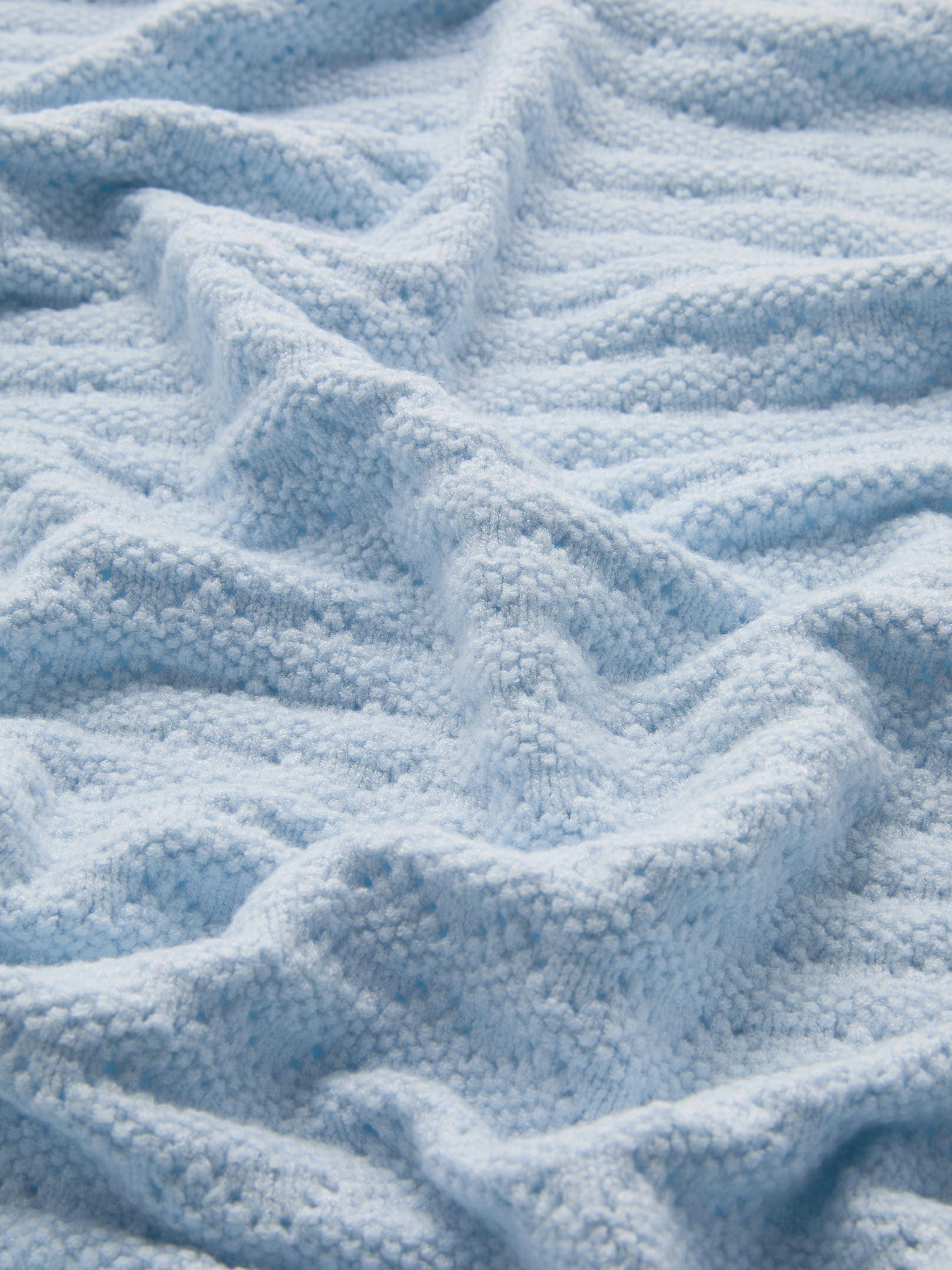 Light Blue Knit Baby Blanket