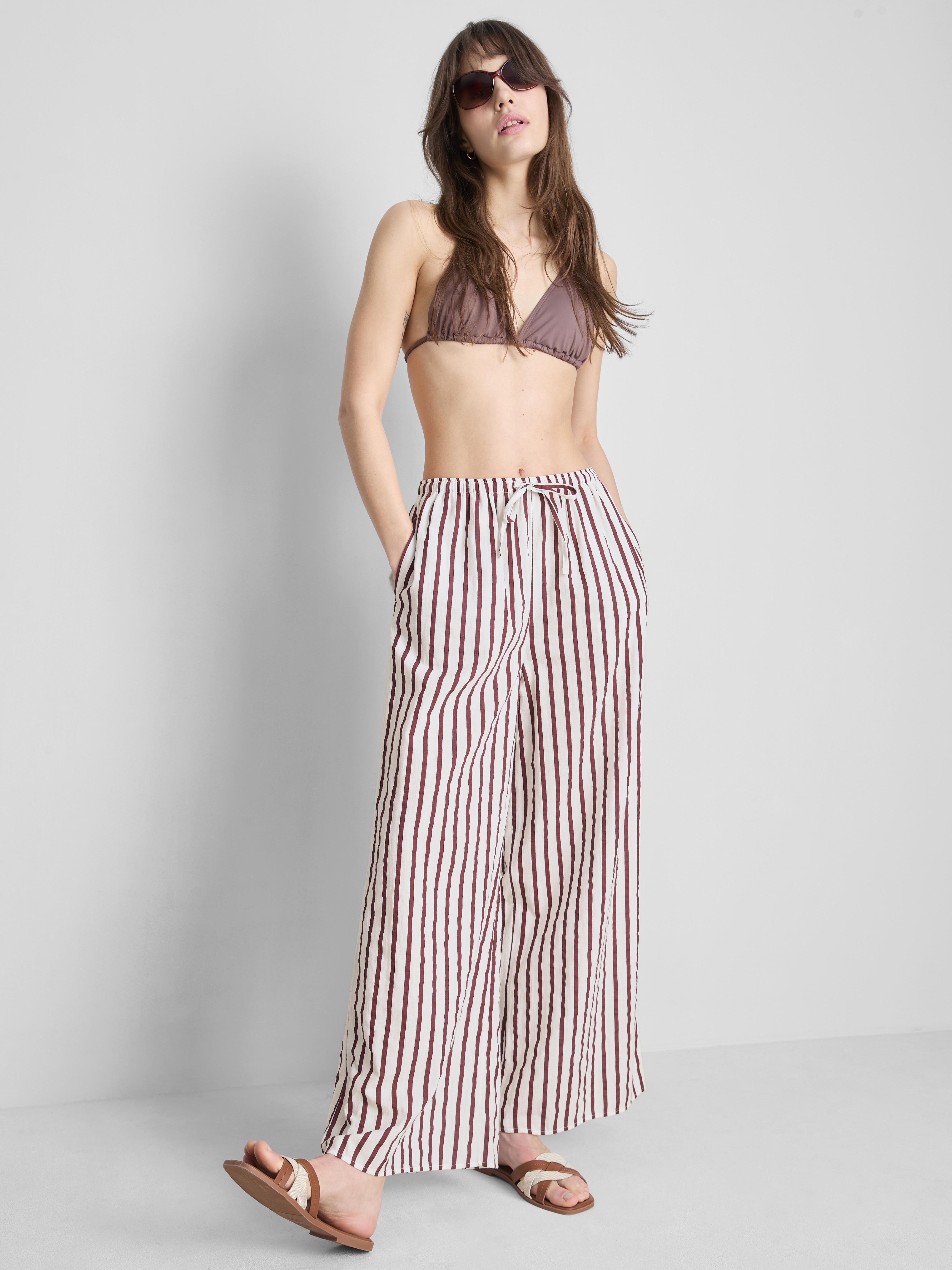 Printed Wide-Leg Beach Pants