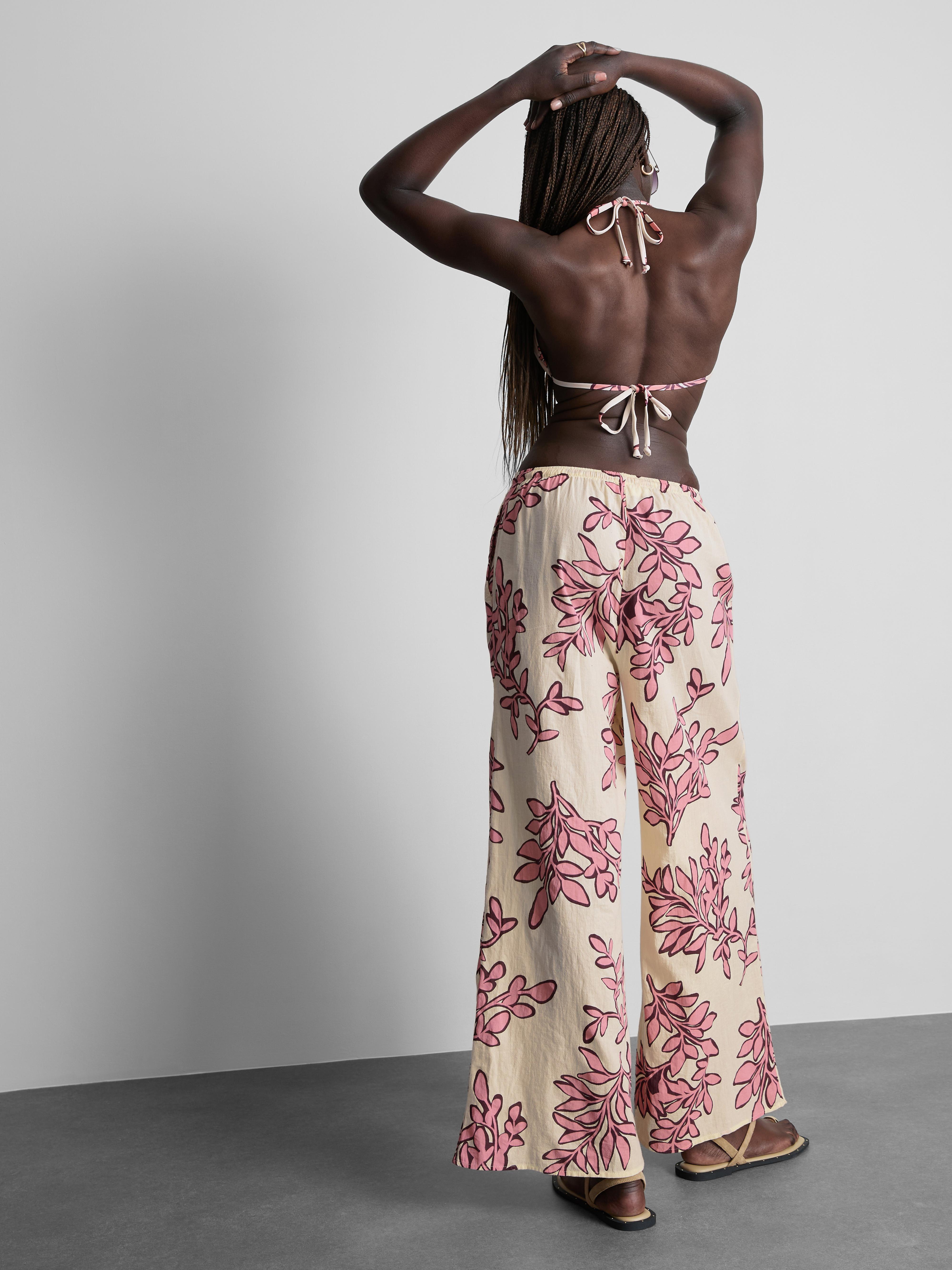Printed Wide Leg Beach Trousers