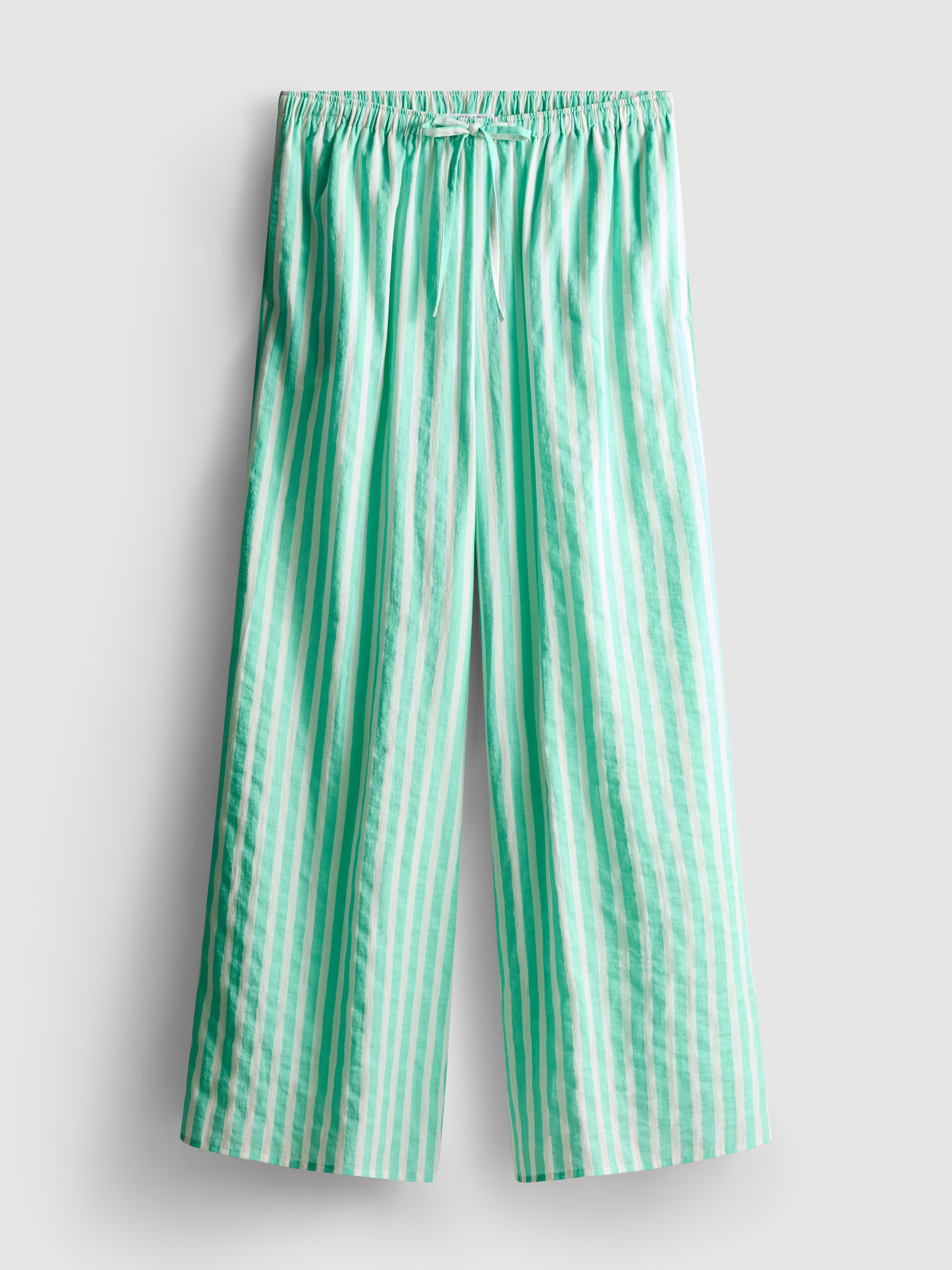 Women's Mint Printed Wide-Leg Beach Pants