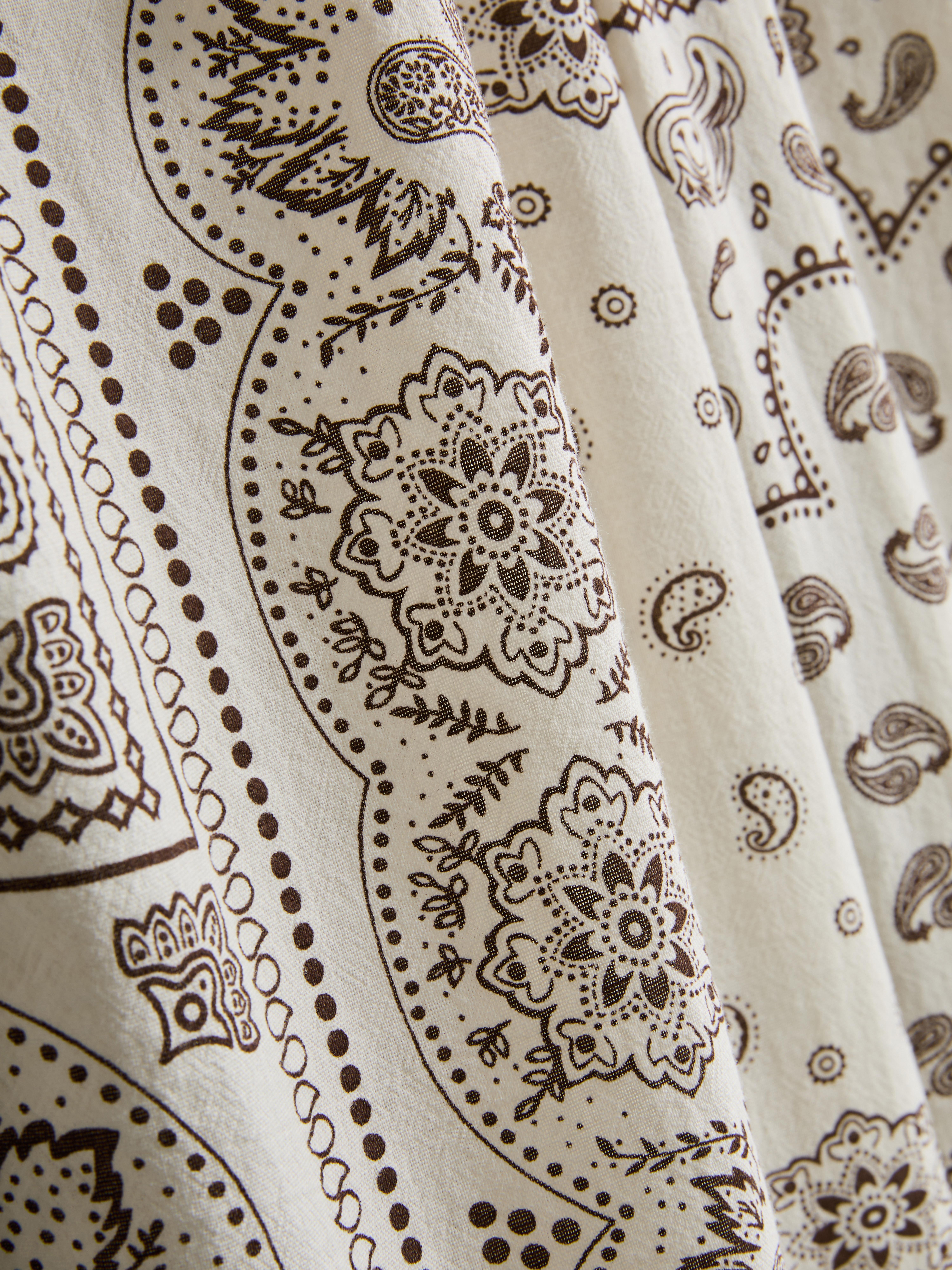 Women's Dark Brown Printed Wide-Leg Beach Pants