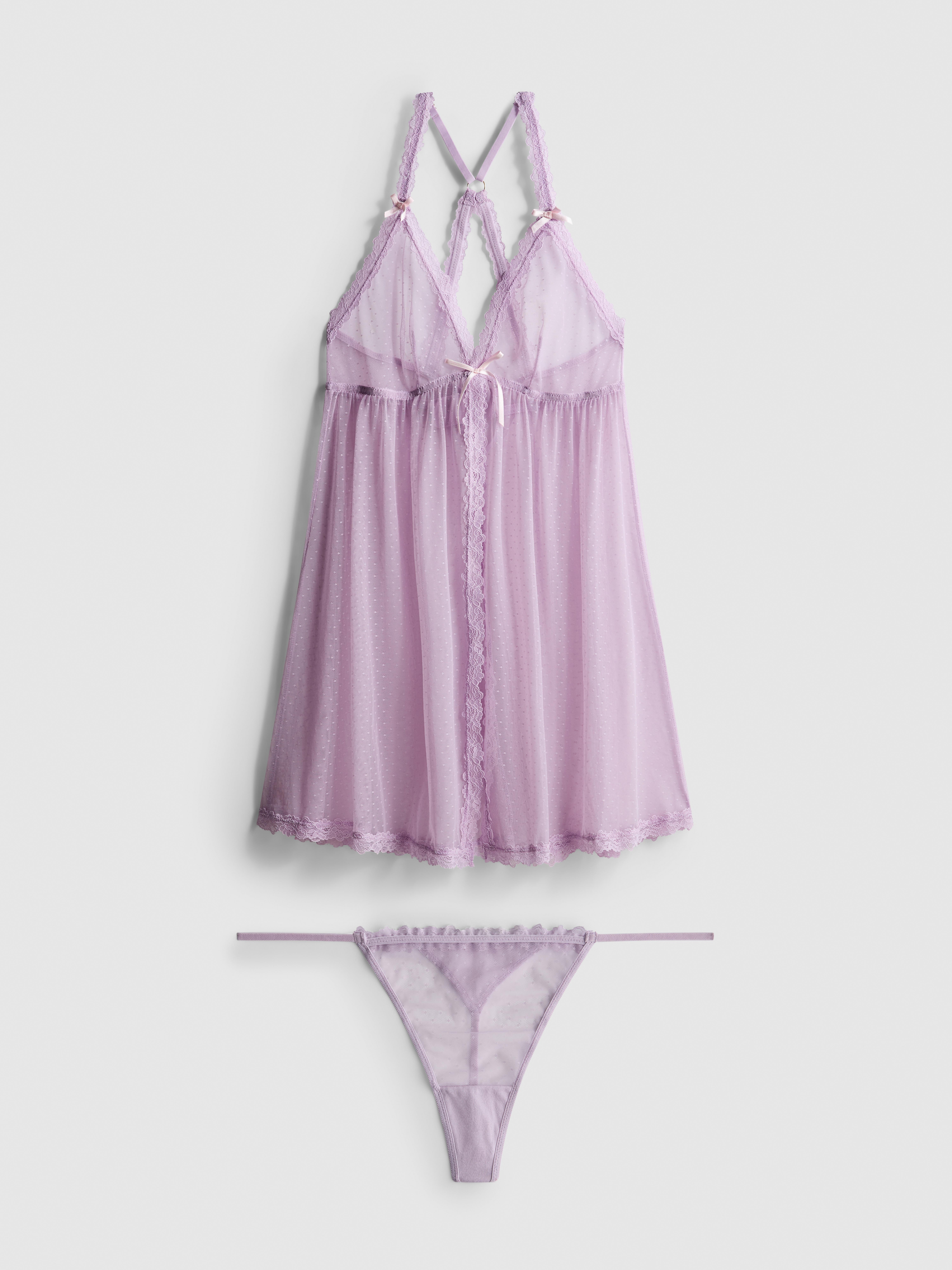 Set de lencería con picardías de malla