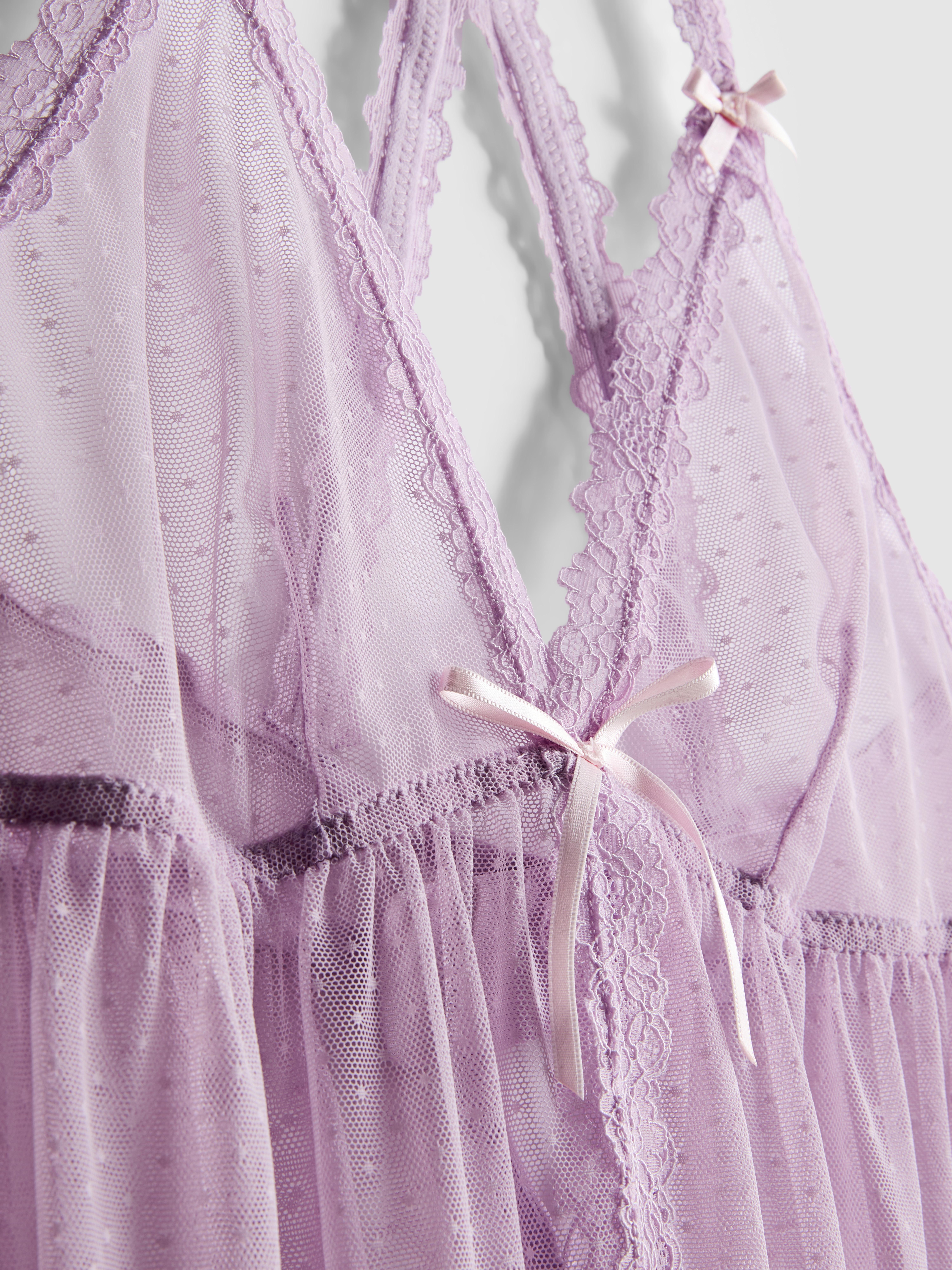 Mesh Babydoll Lingerie Set