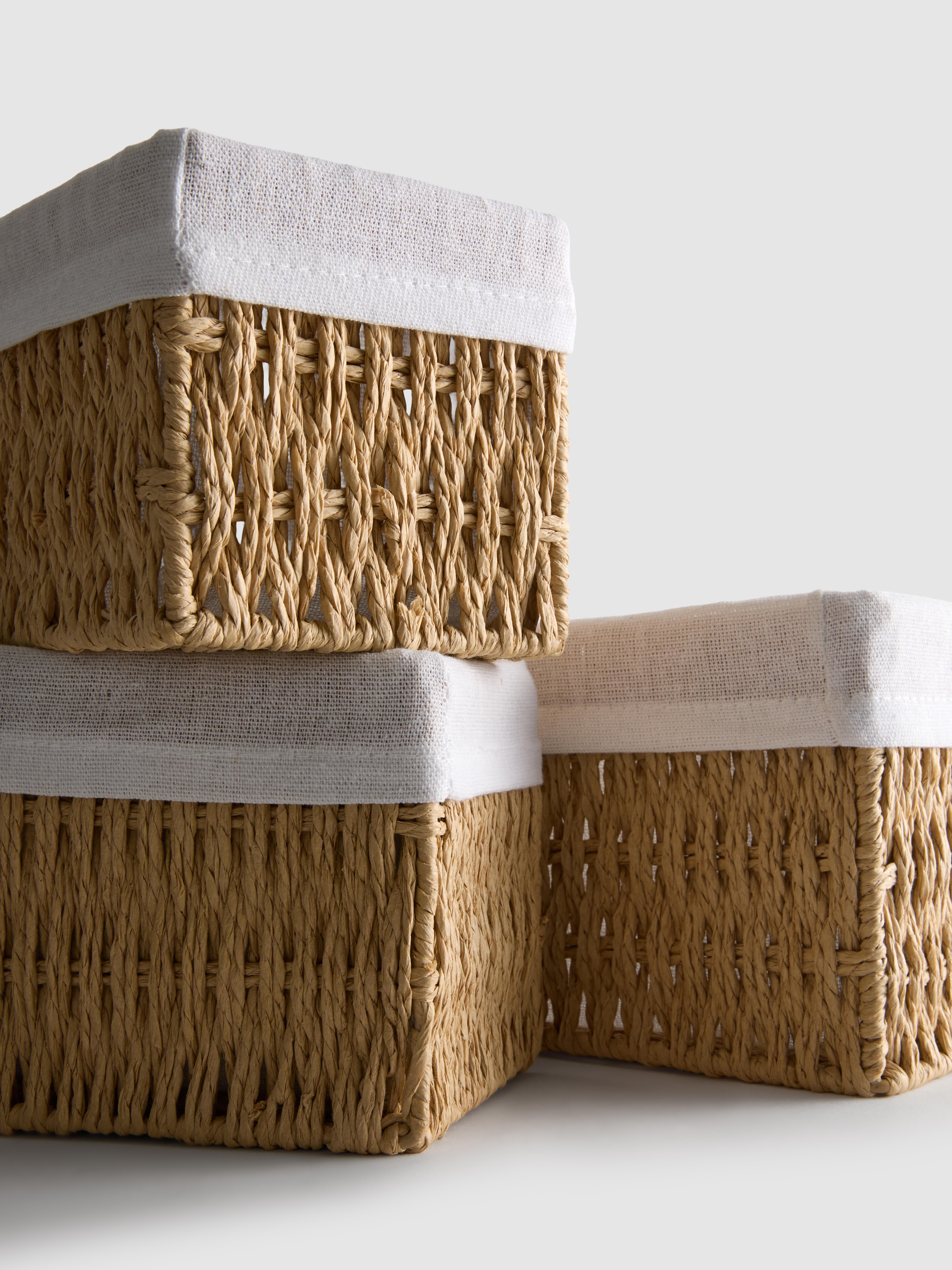 Natural 3pk Paper Rope Baskets | Primark