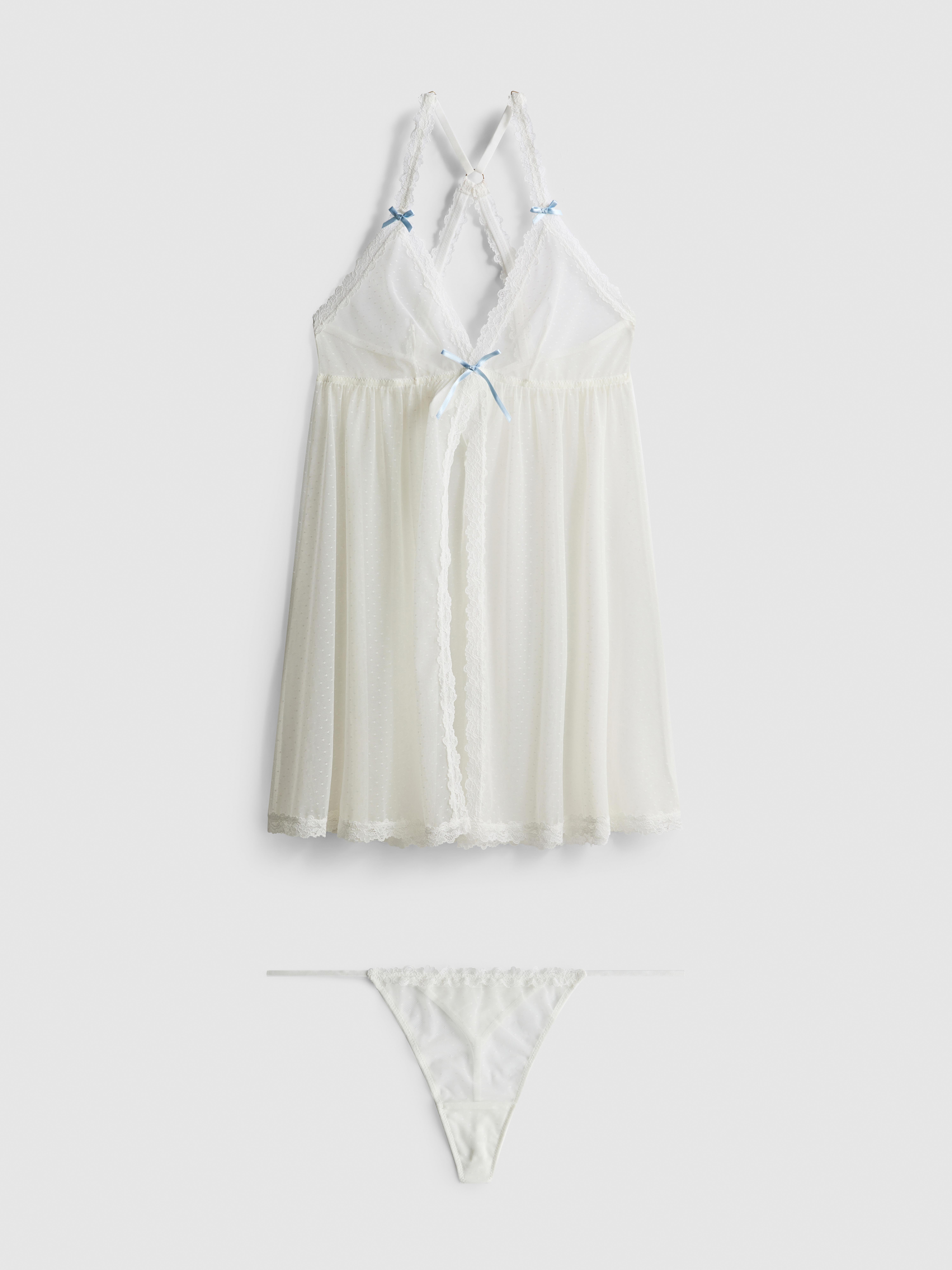 Bridal Mesh Babydoll Set