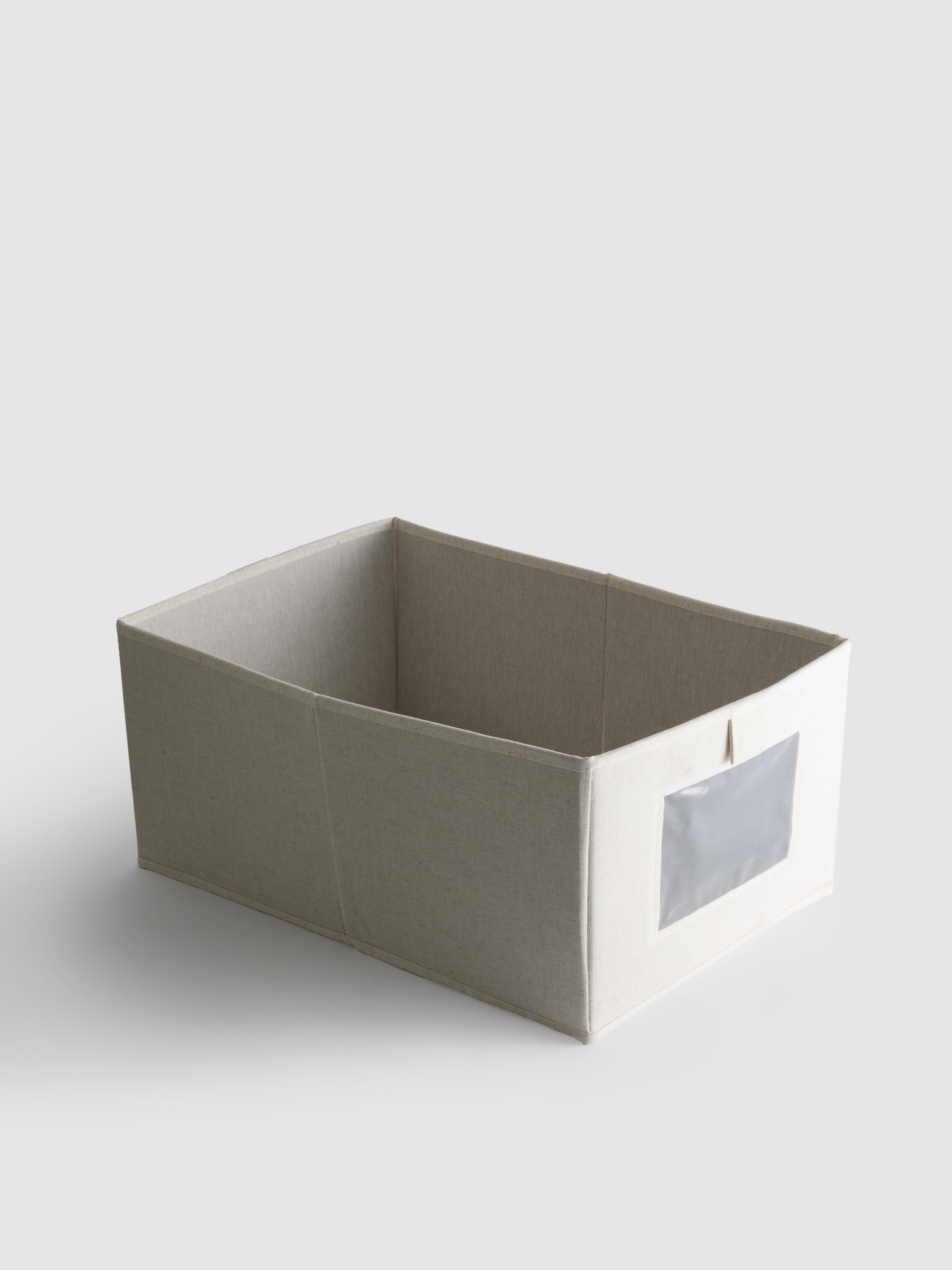 Boîte de rangement en tissu à fenêtre