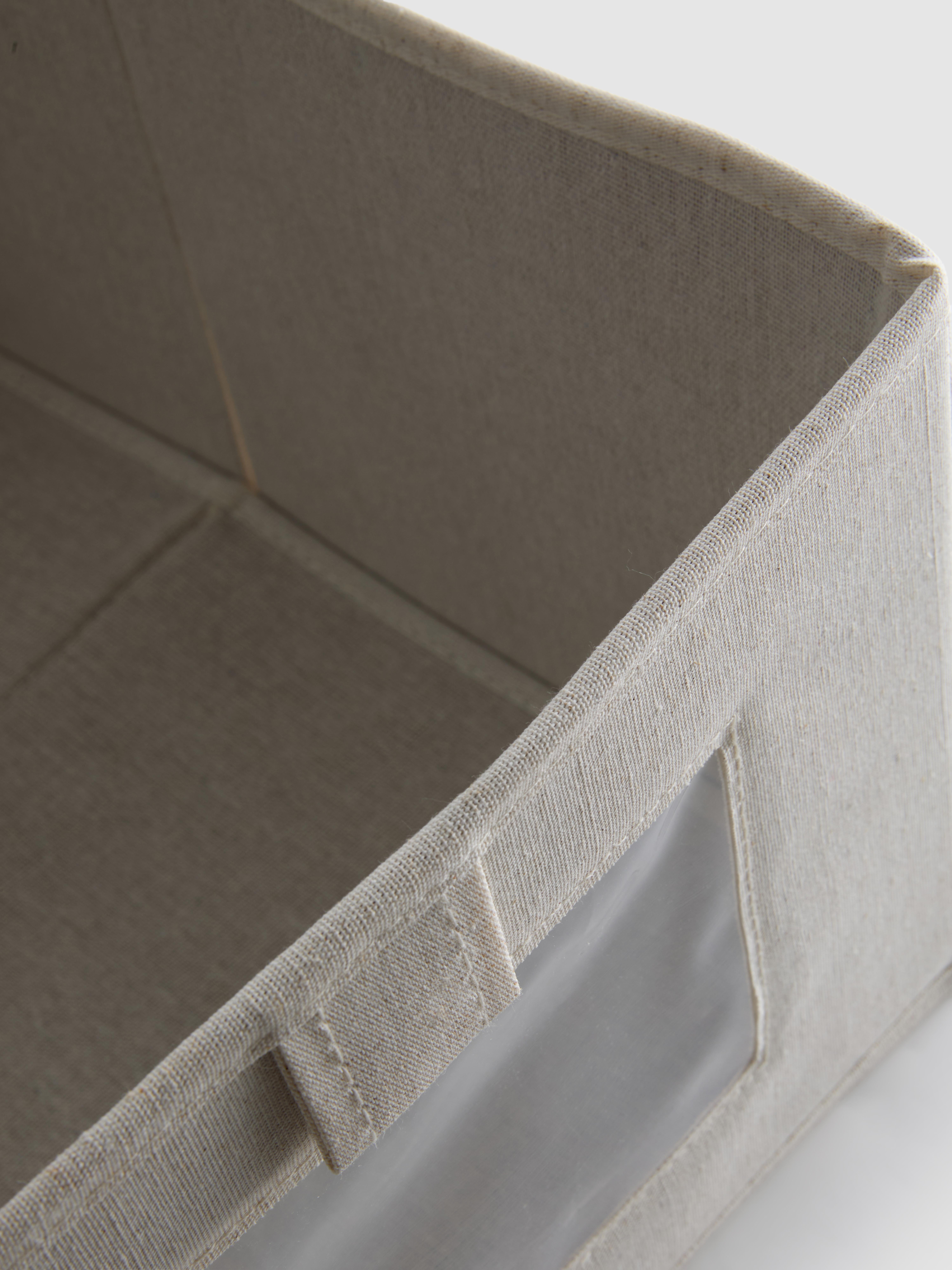 Boîte de rangement en tissu à fenêtre