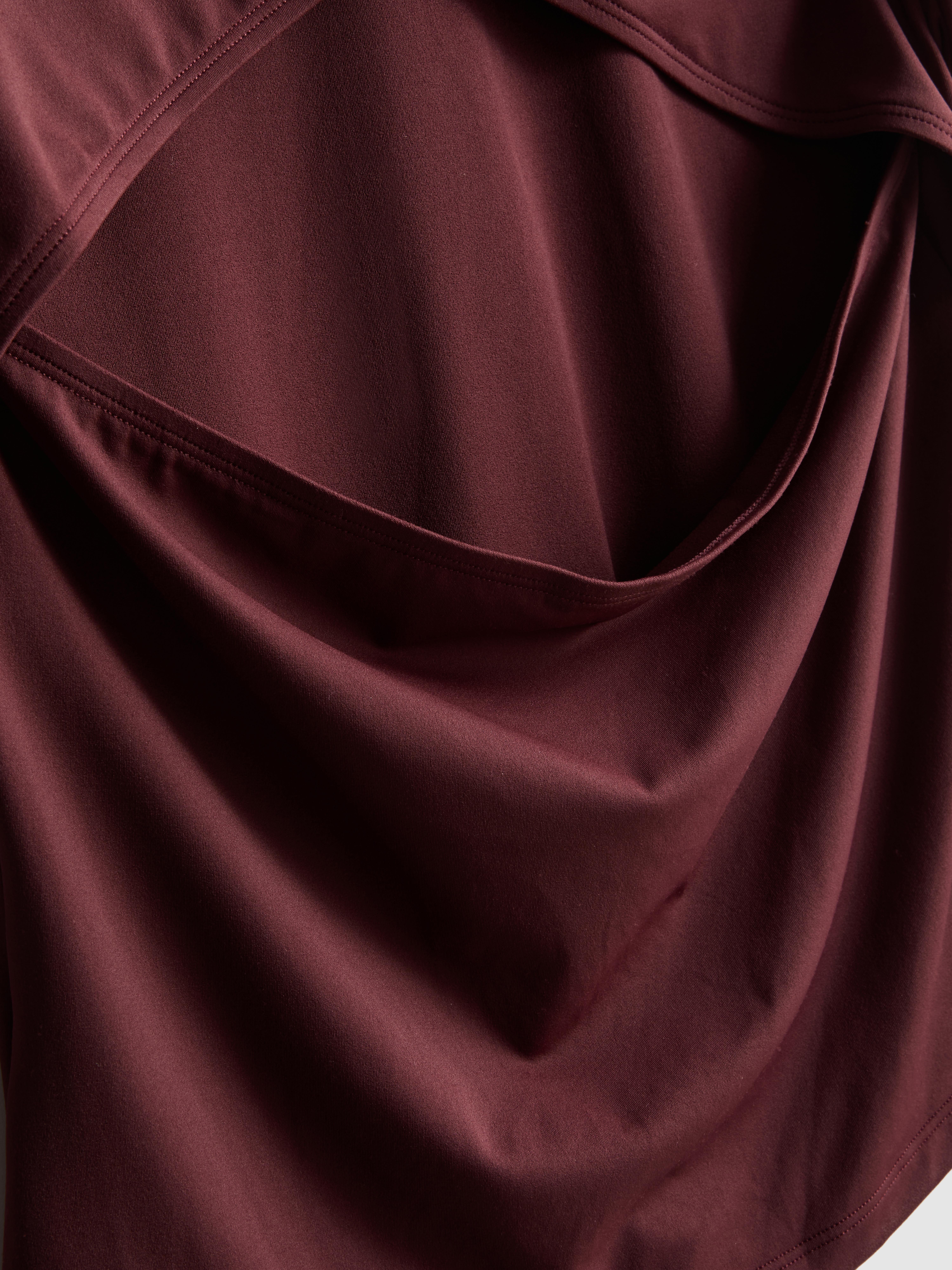 Women's Burgundy Buttery Soft Long-Sleeve Cut-Out Top