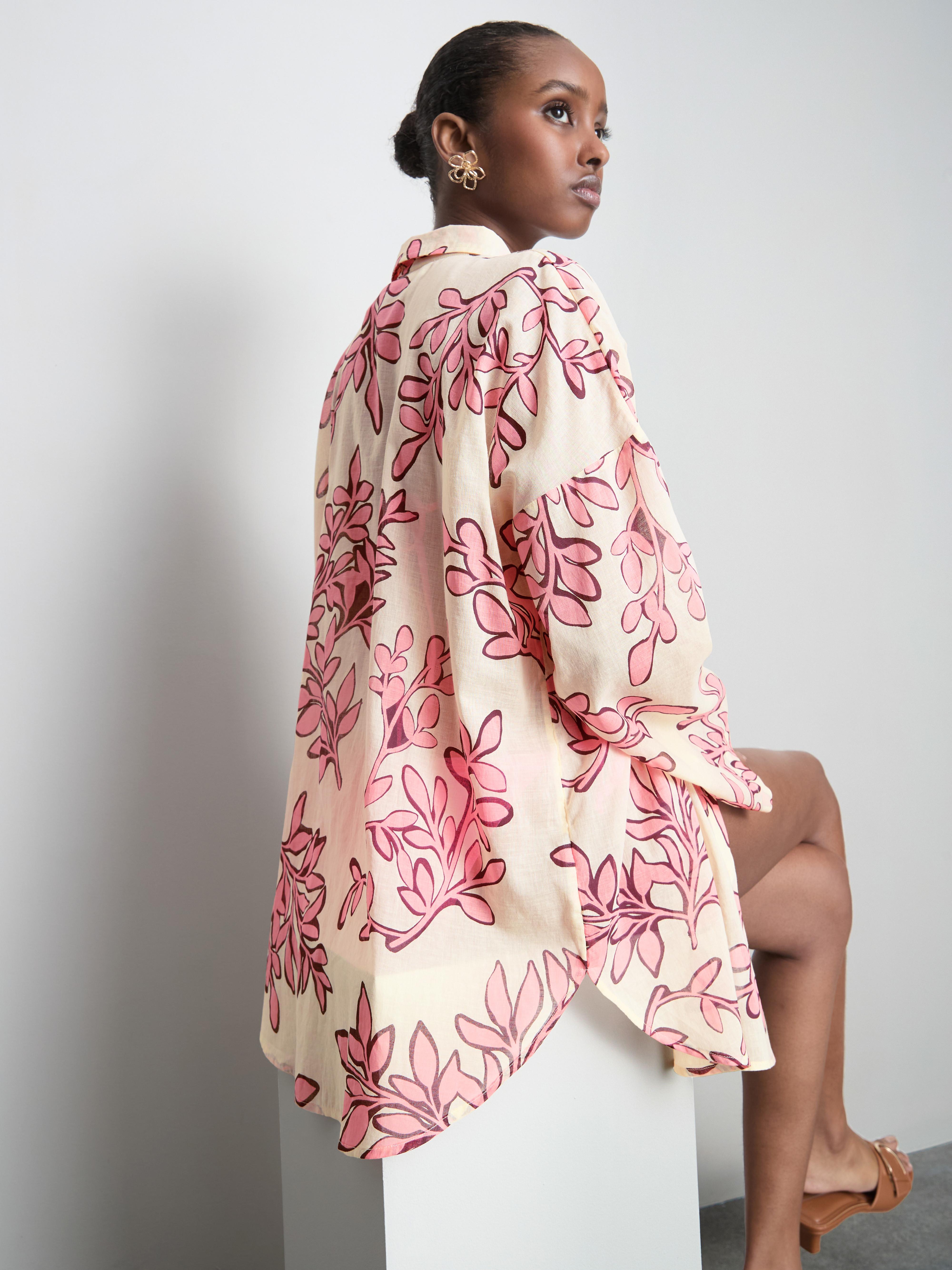 Chemise de plage en coton imprimé