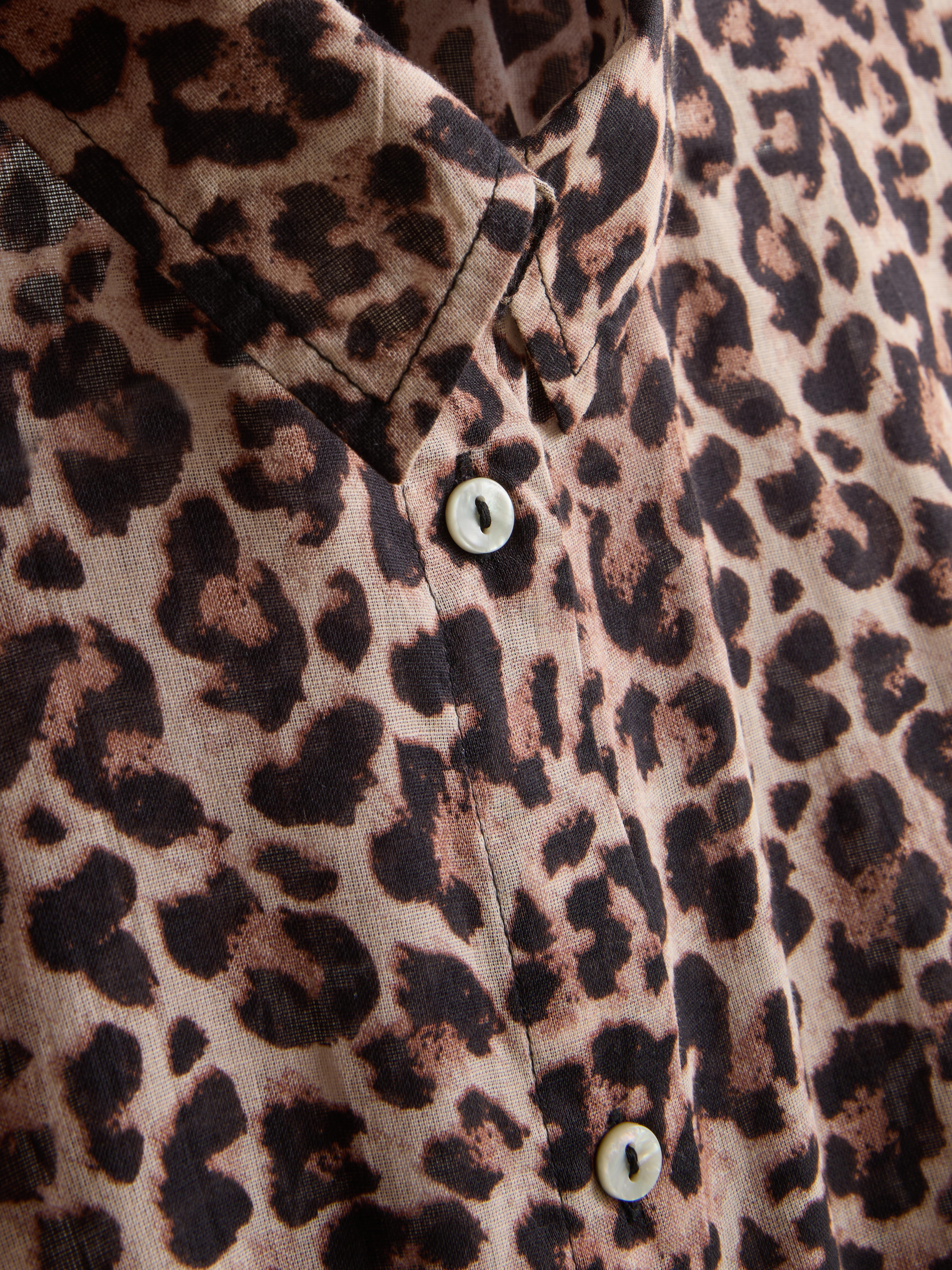 Women's Printed Cotton Beach Button-Down Shirt