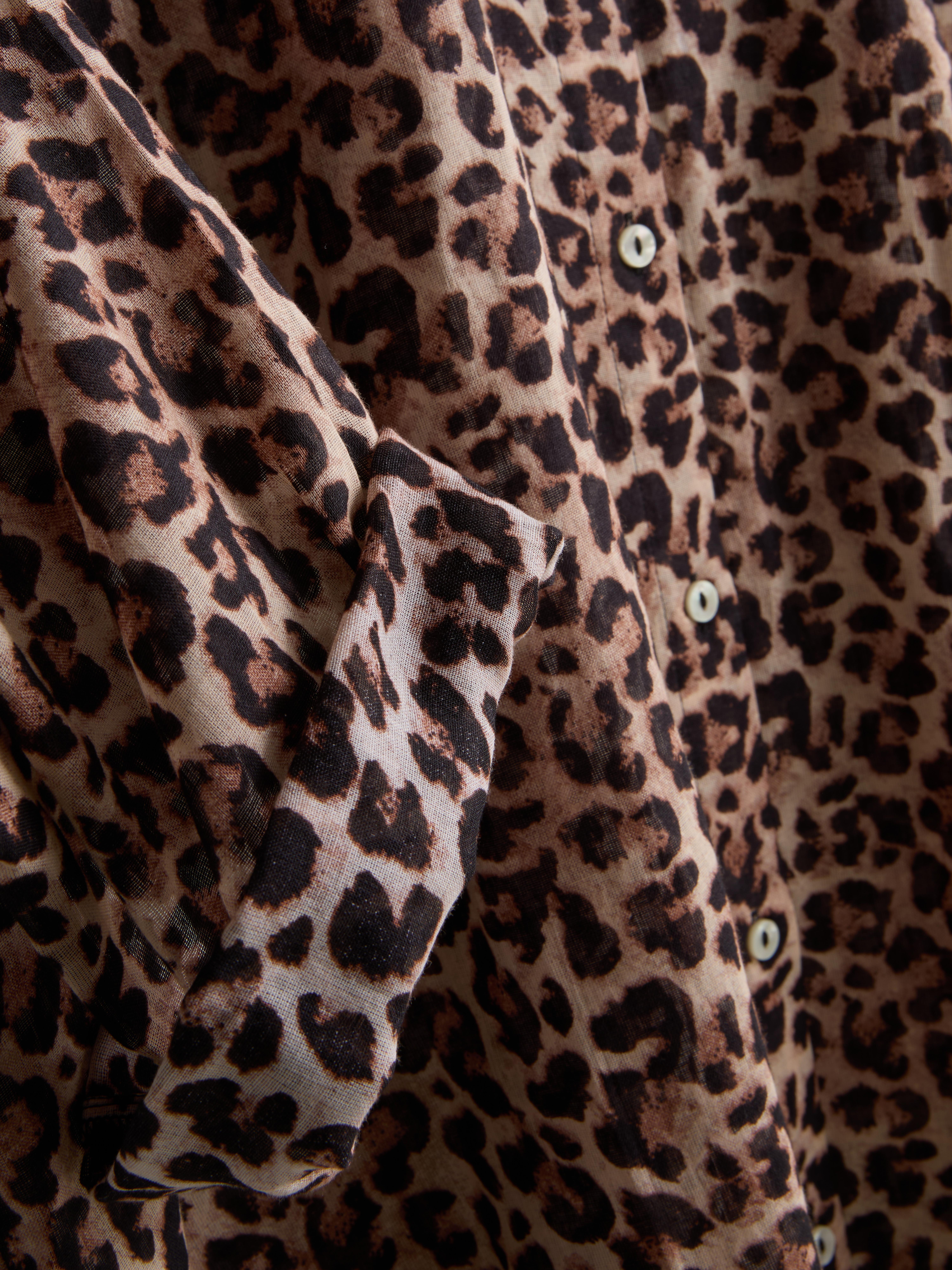 Women's Printed Cotton Beach Button-Down Shirt