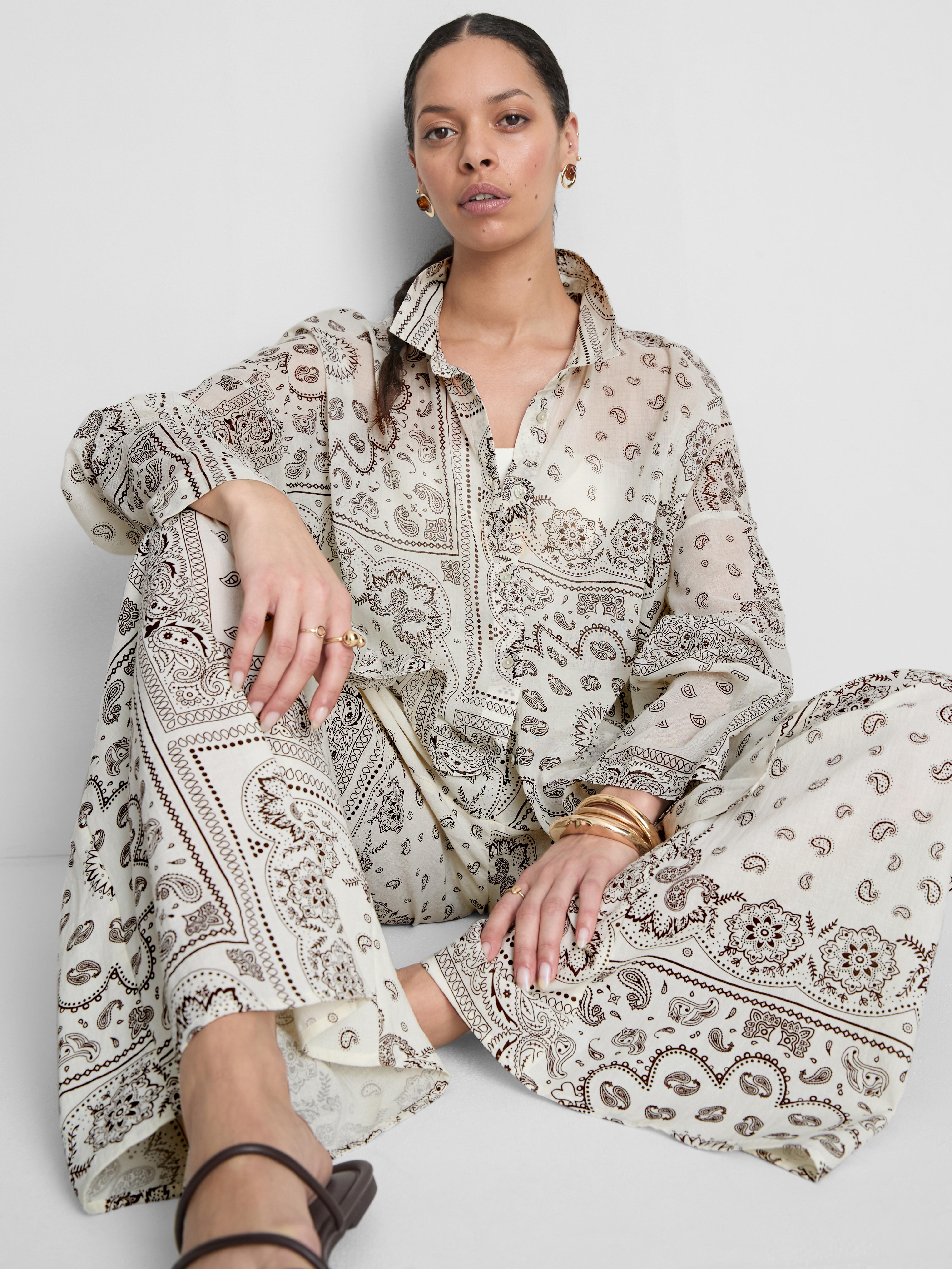 Bavlněná plážová košile s potiskem