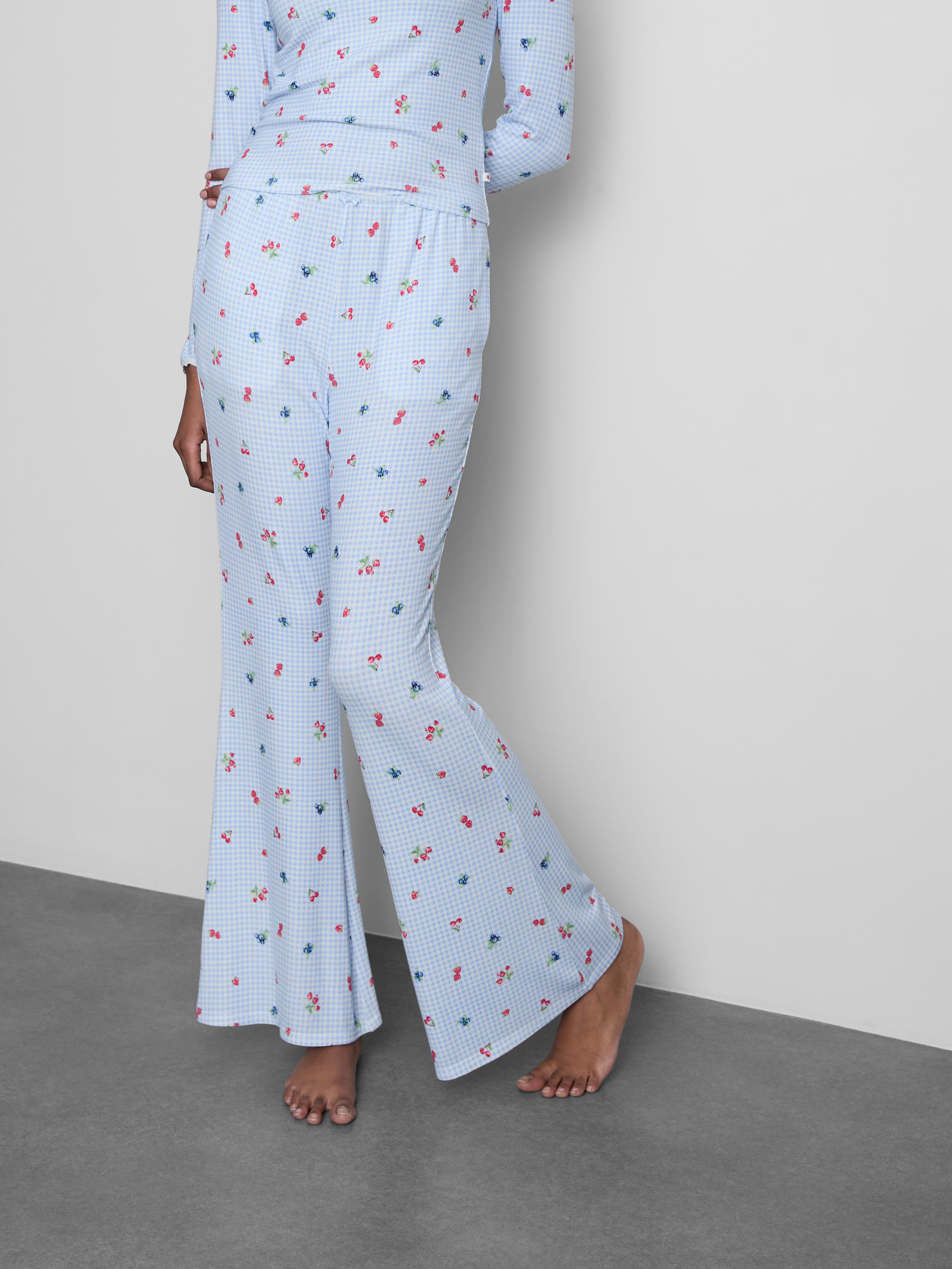 Gingham Berry Flared Pyjama Bottoms