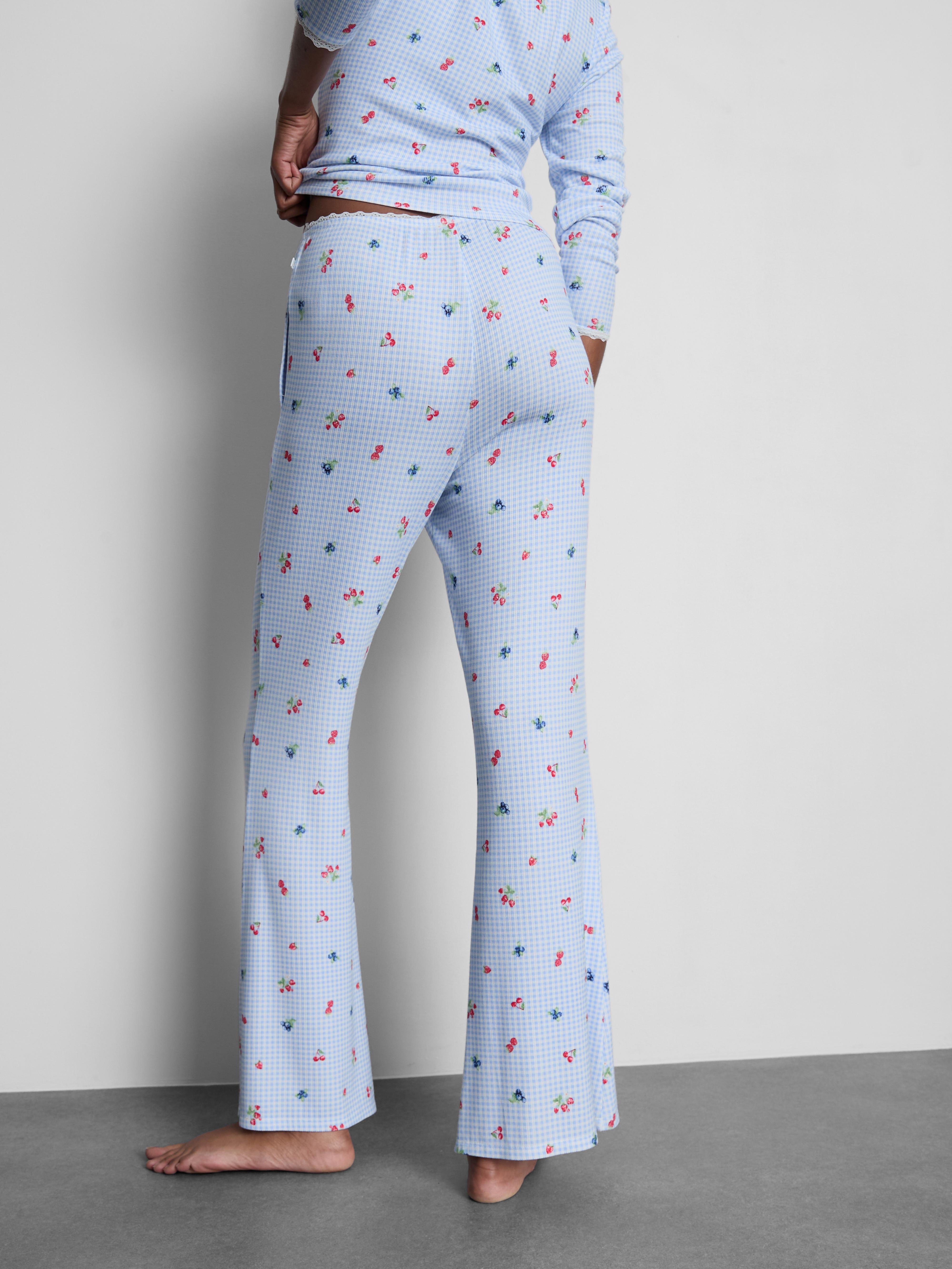 Gingham Berry Flared Pyjama Bottoms