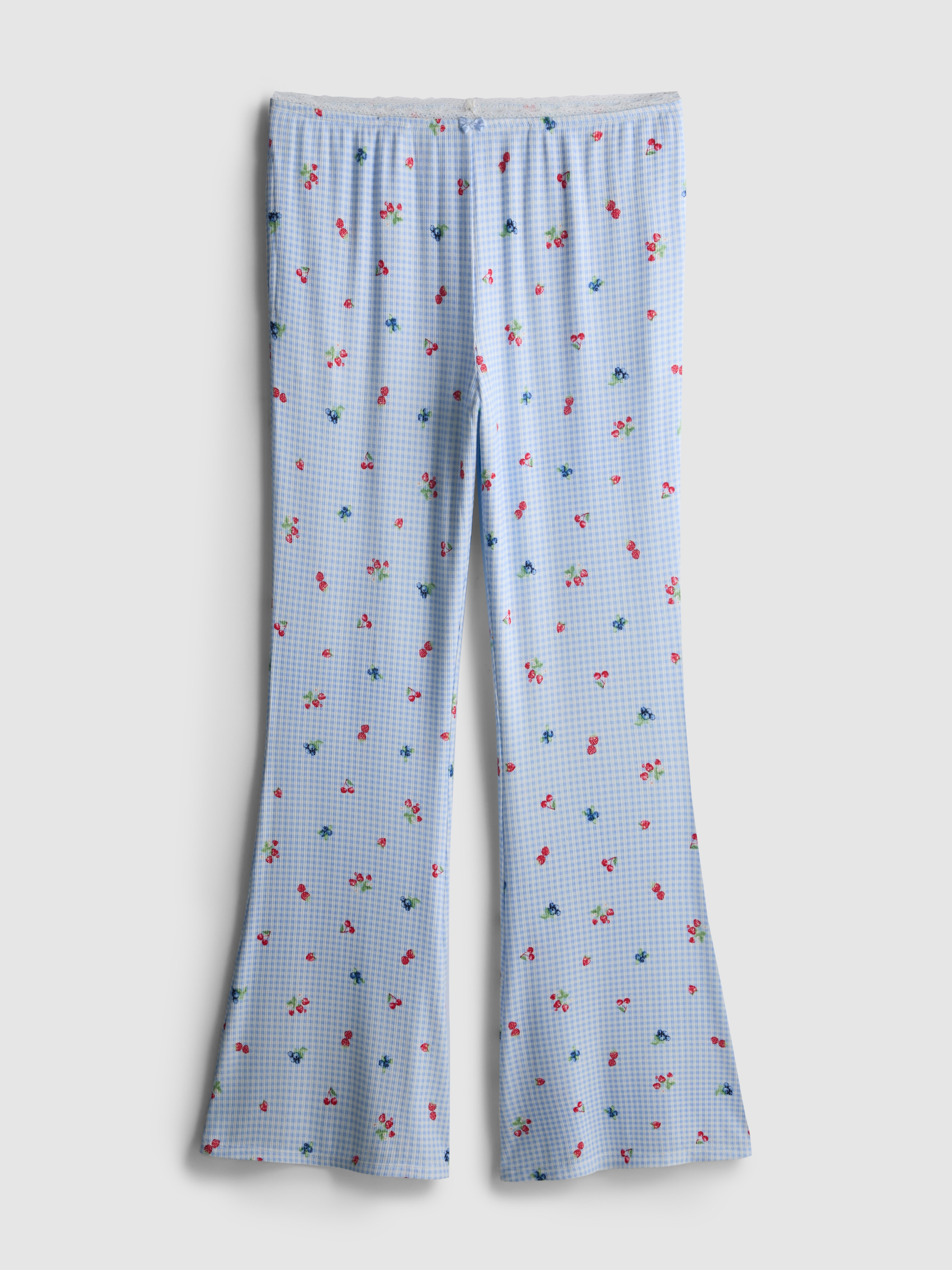 Gingham Berry Flared Pyjama Bottoms