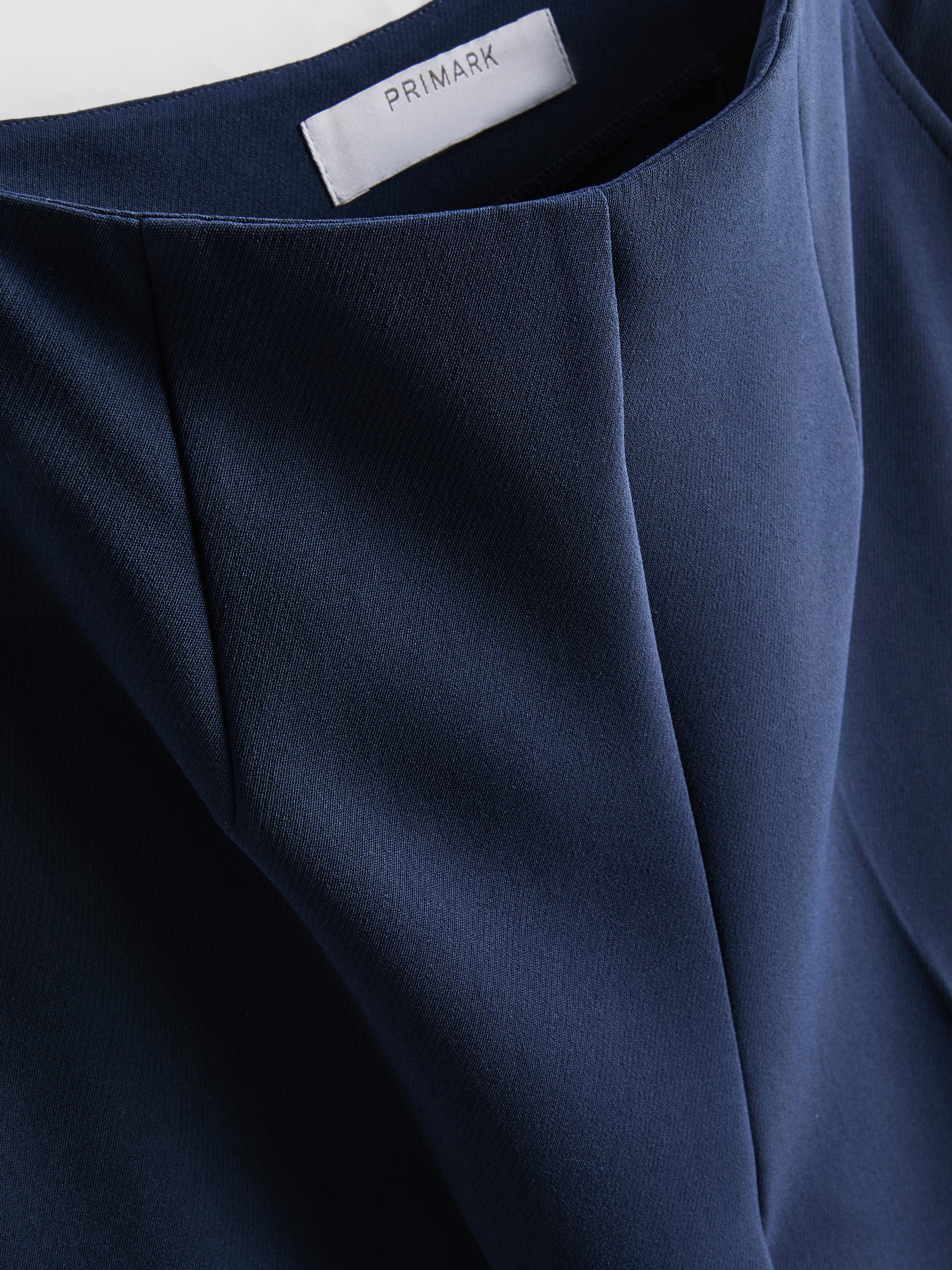 Women's Navy Dressy Wide-Leg Pants