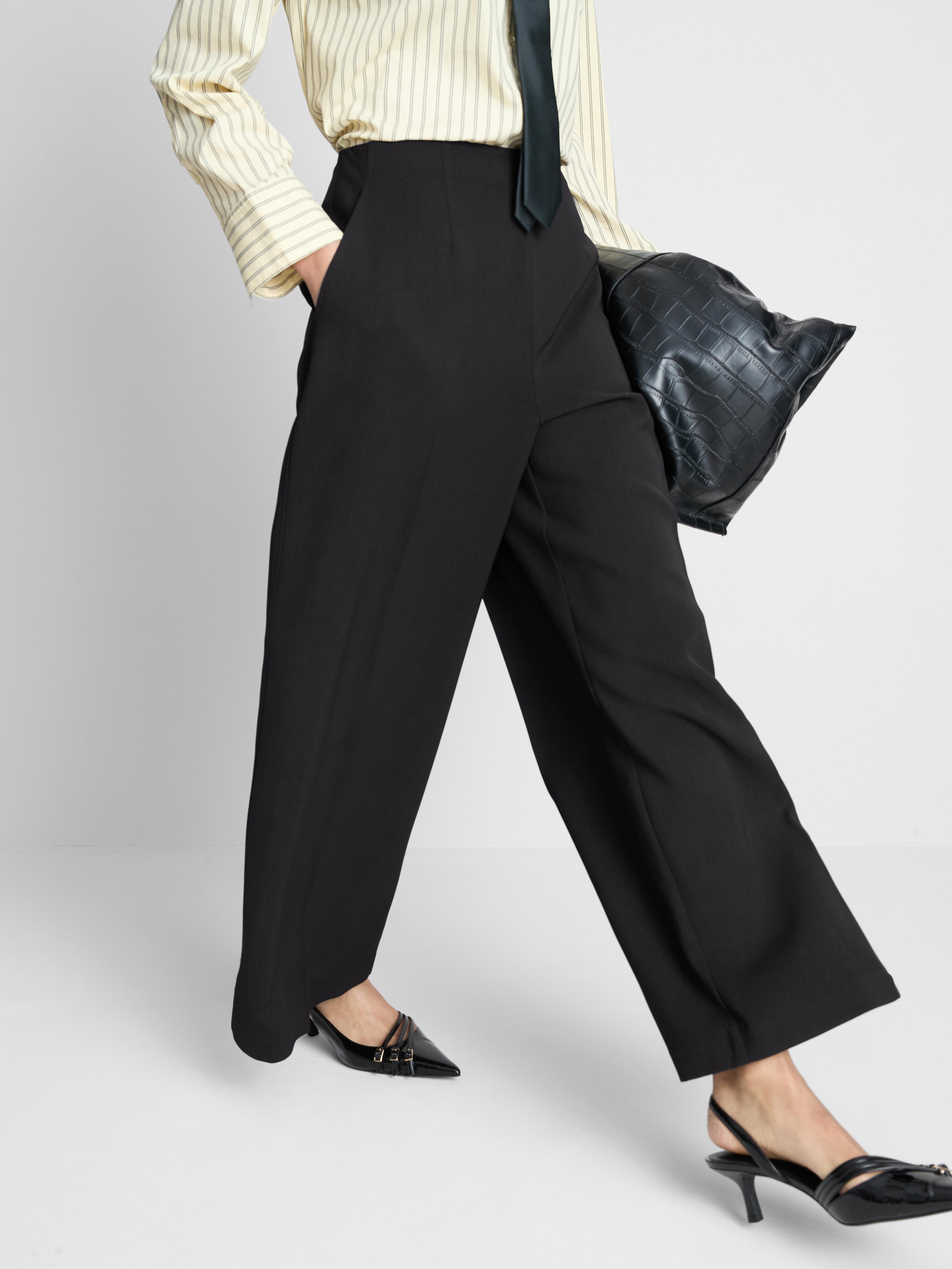 Women's Black Dressy Wide-Leg Pants