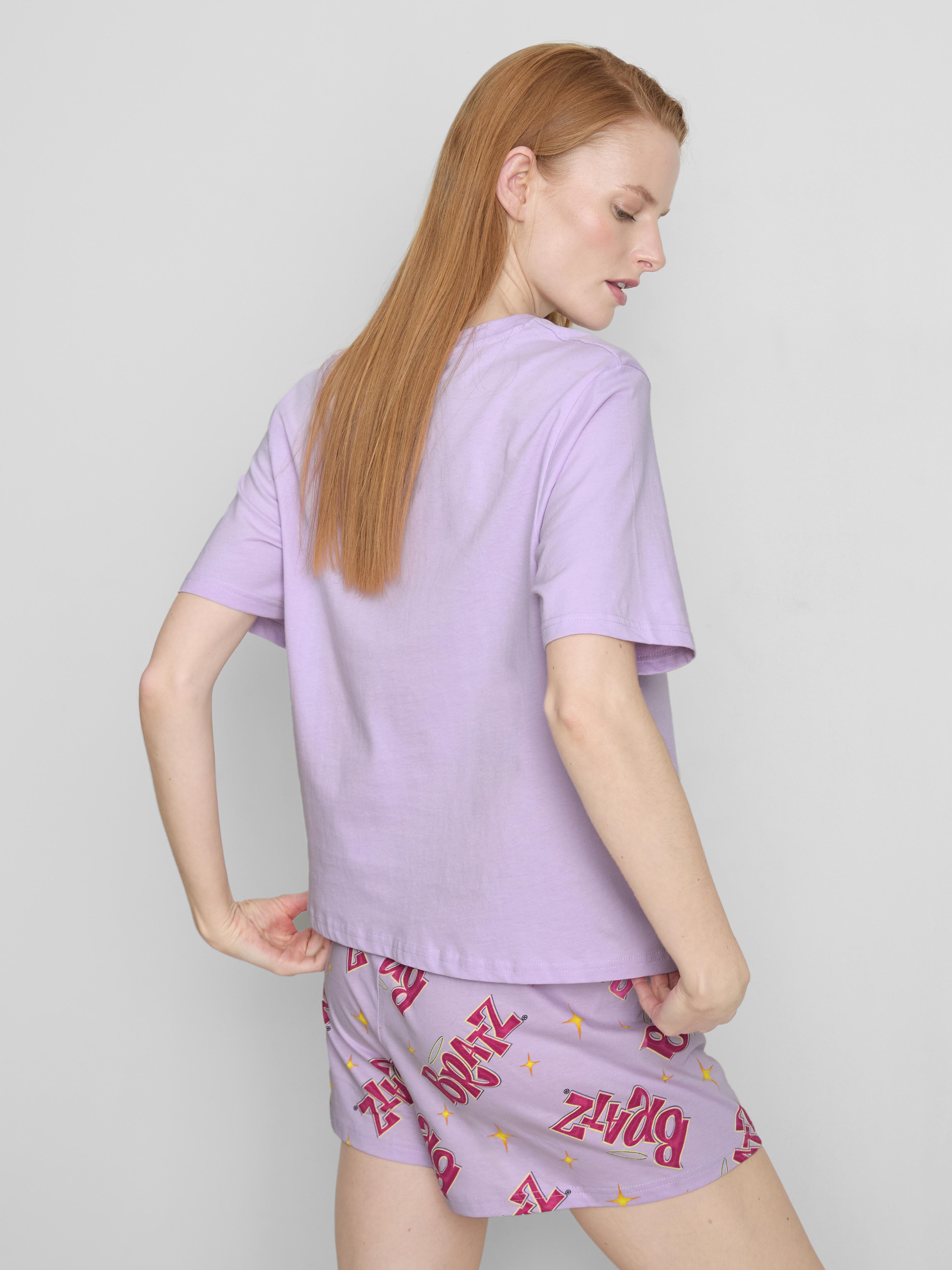 Bombažna kratka pižama z grafiko Bratz