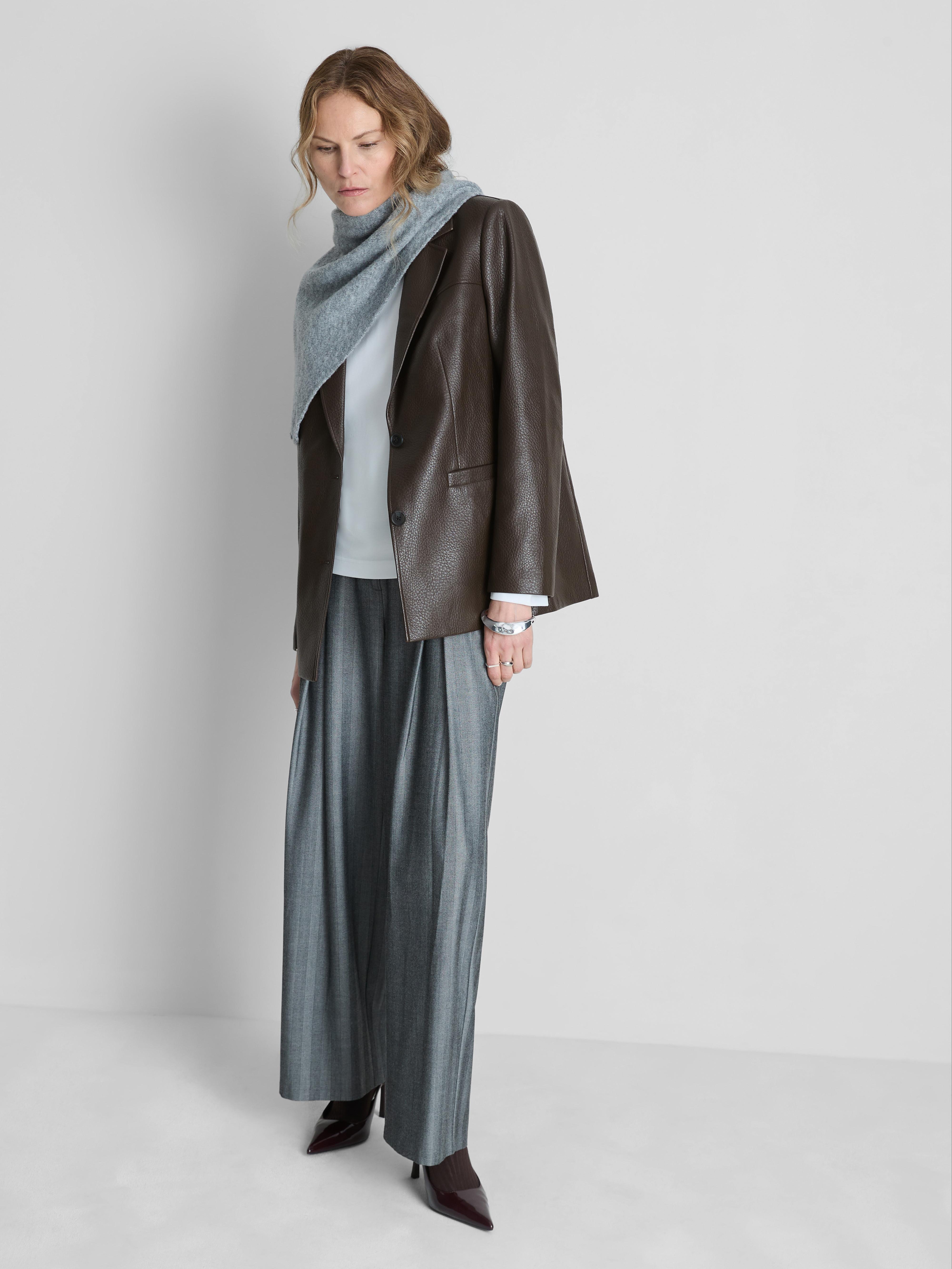 Textured Faux Leather Blazer