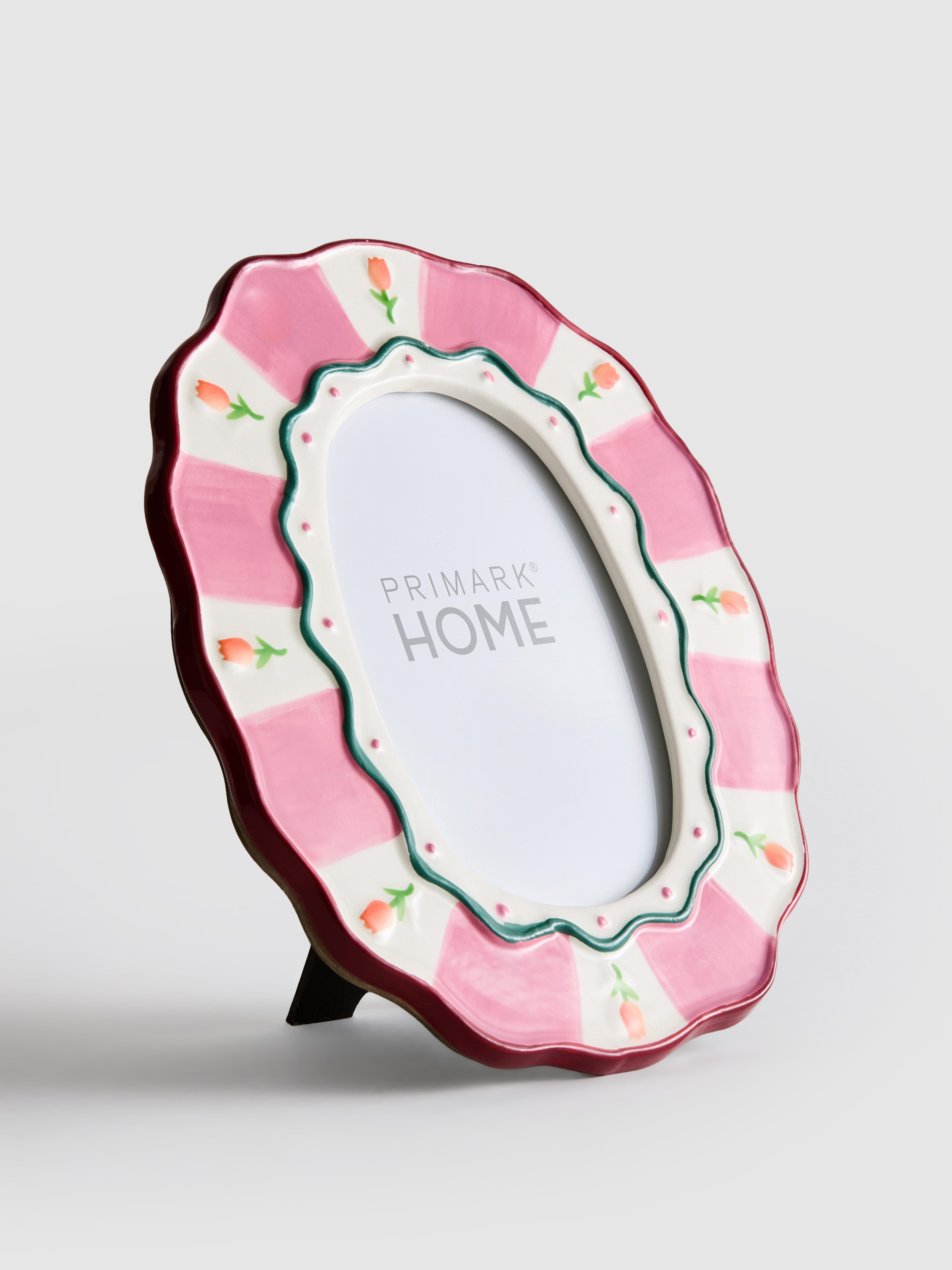 Marco de fotos con tulipanes y rayas | 10 x 15 cm