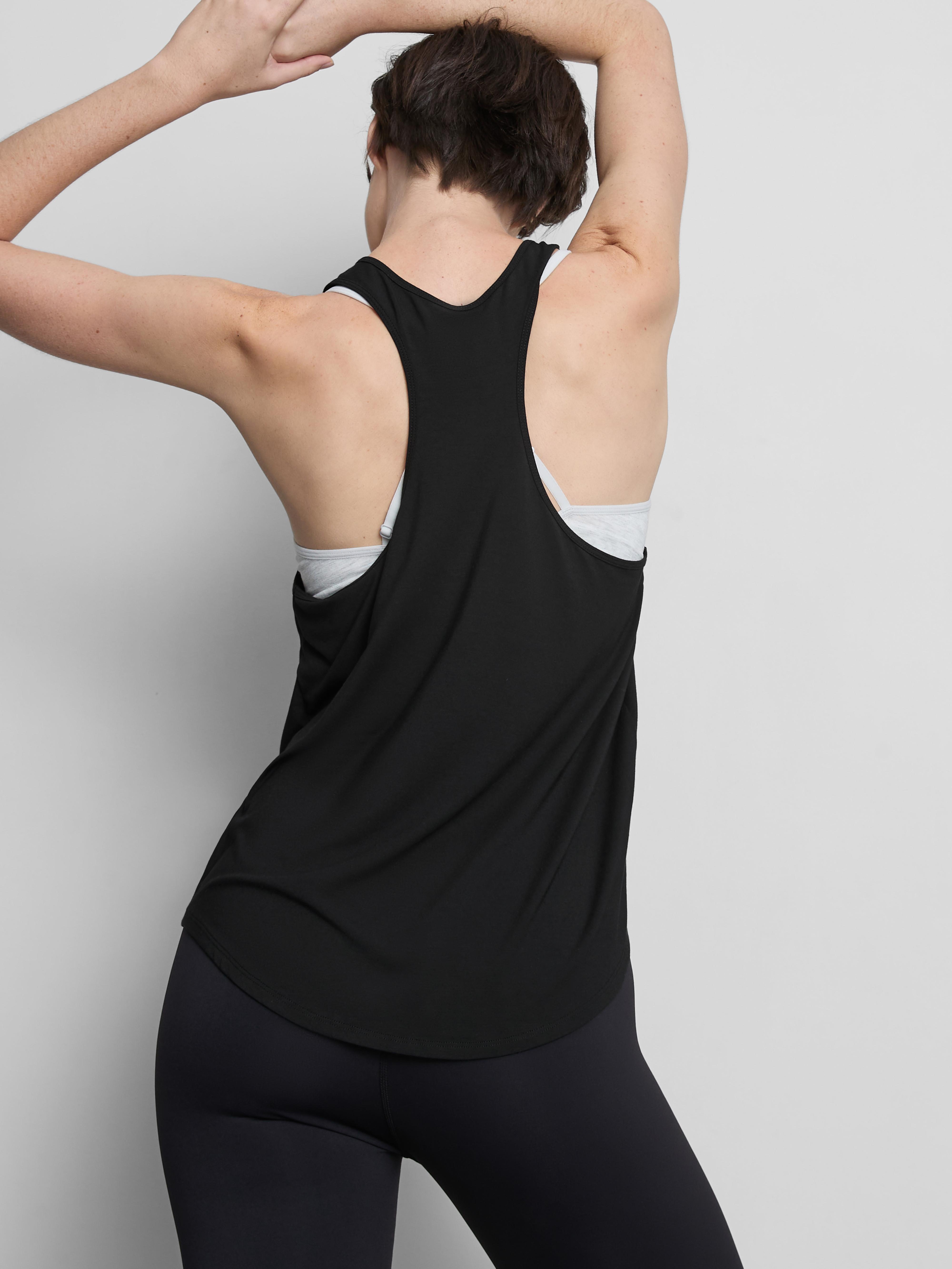 Women's Black Active Racerback Tan