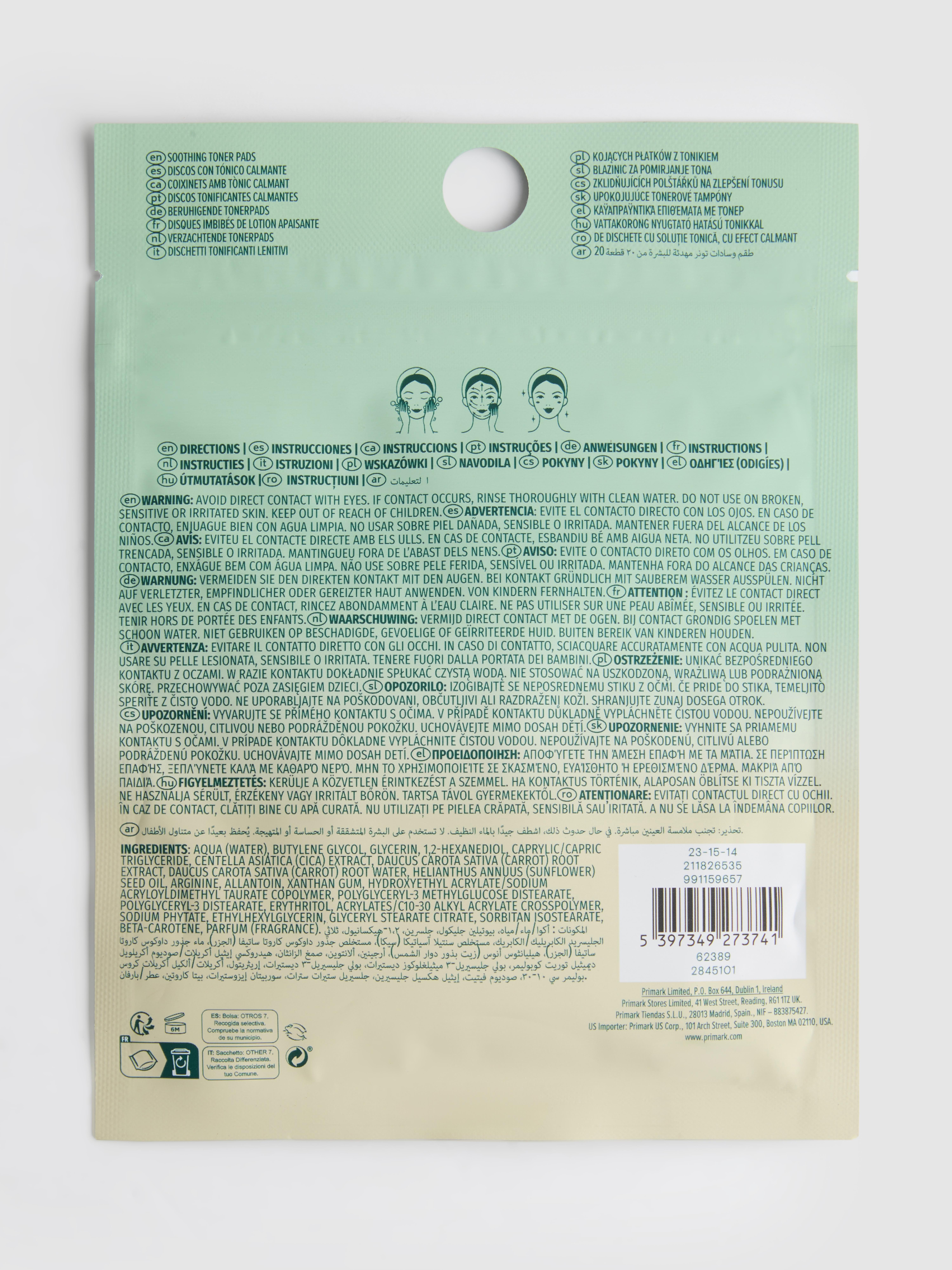 PS... K-Beauty Beruhigende Tonerpads fürs Gesicht, 20er-Pack