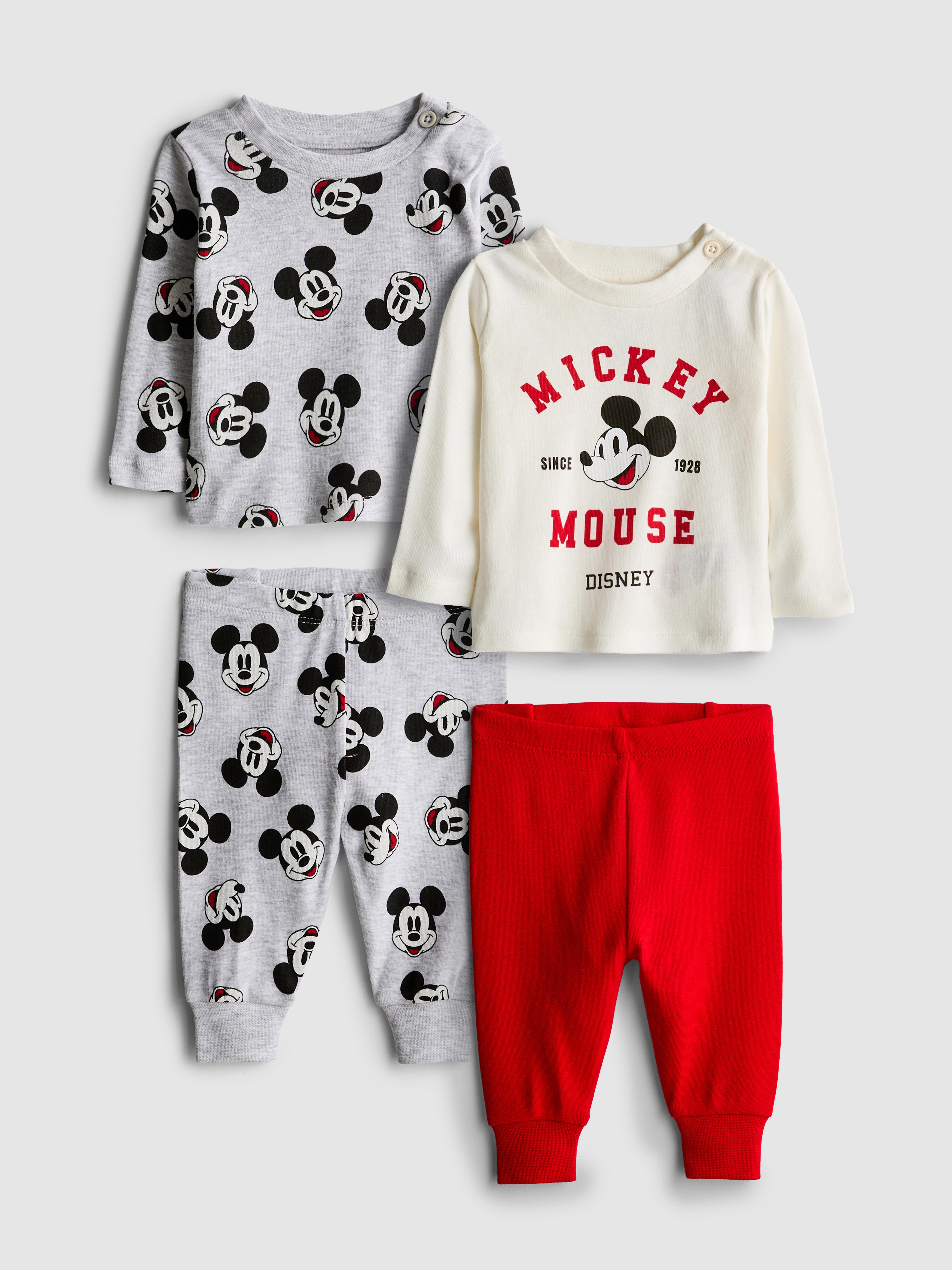 Baby Boys Gray Heather 0-36mths | 2pk Disney’s Mickey Mouse Pajamas